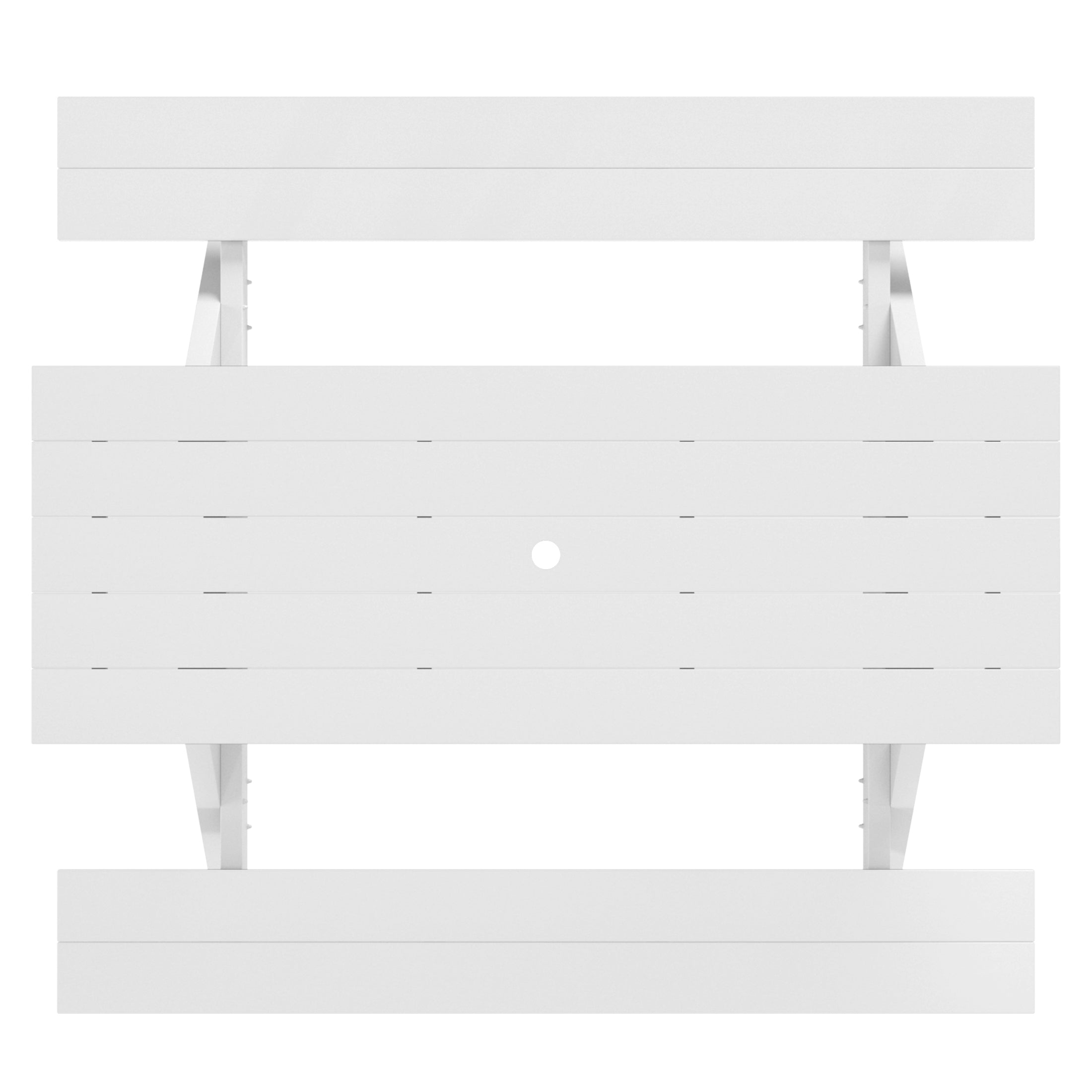Macon Outdoor 70" HDPE Plastic Picnic Table Bench With Umbrella Hole
