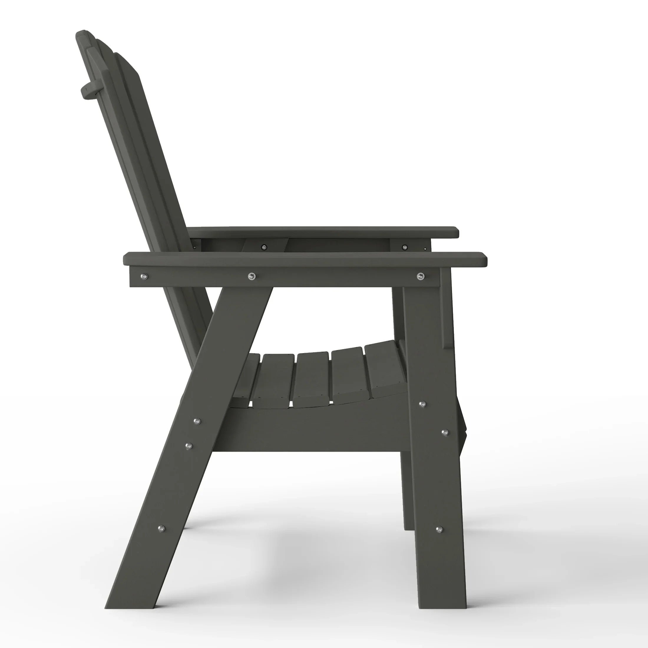 Portside Outdoor Patio Shell-back Adirondack Dining Chair Weather Resistant