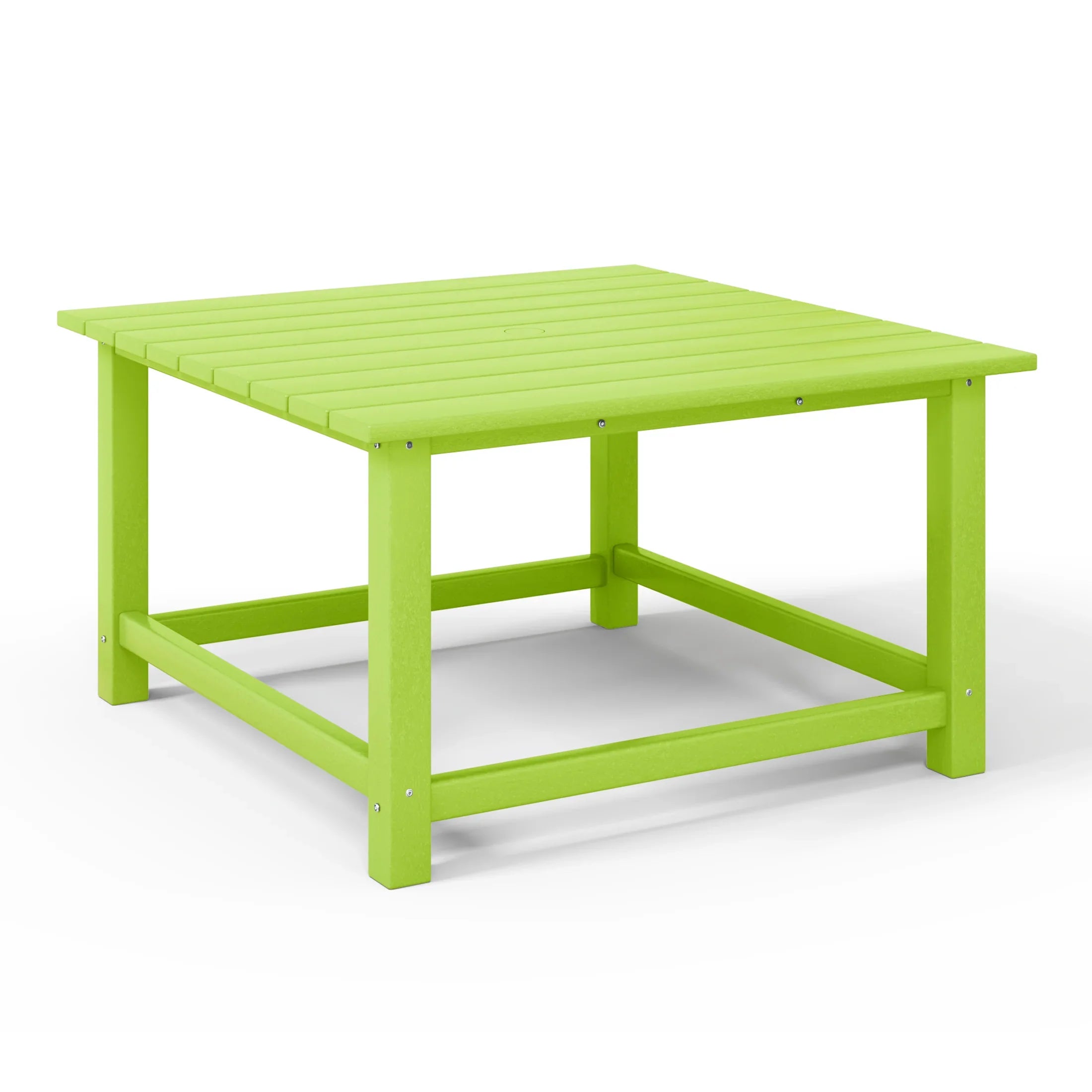 Portside 5-Piece Outdoor Patio HDPE Adirondack Chair With Square Coffee Table Conversation Set