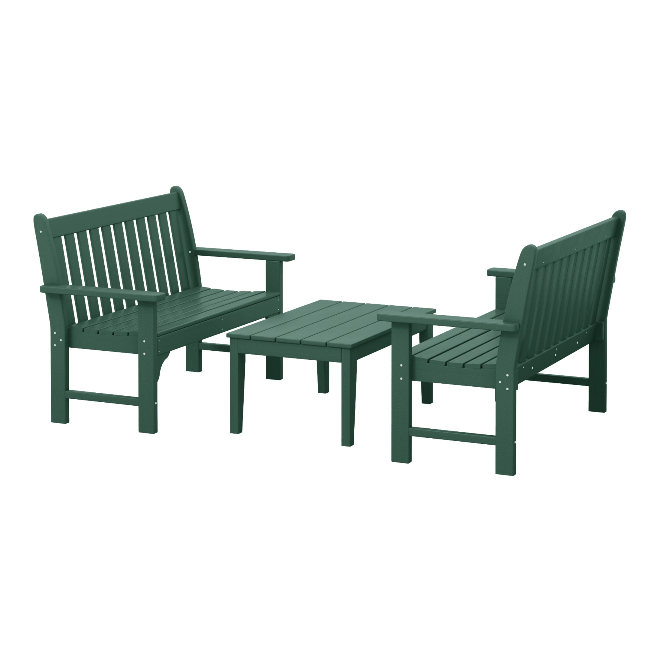 Paradise 3-Piece HDPE Outdoor Patio Furniture Couch and Coffee Table Set