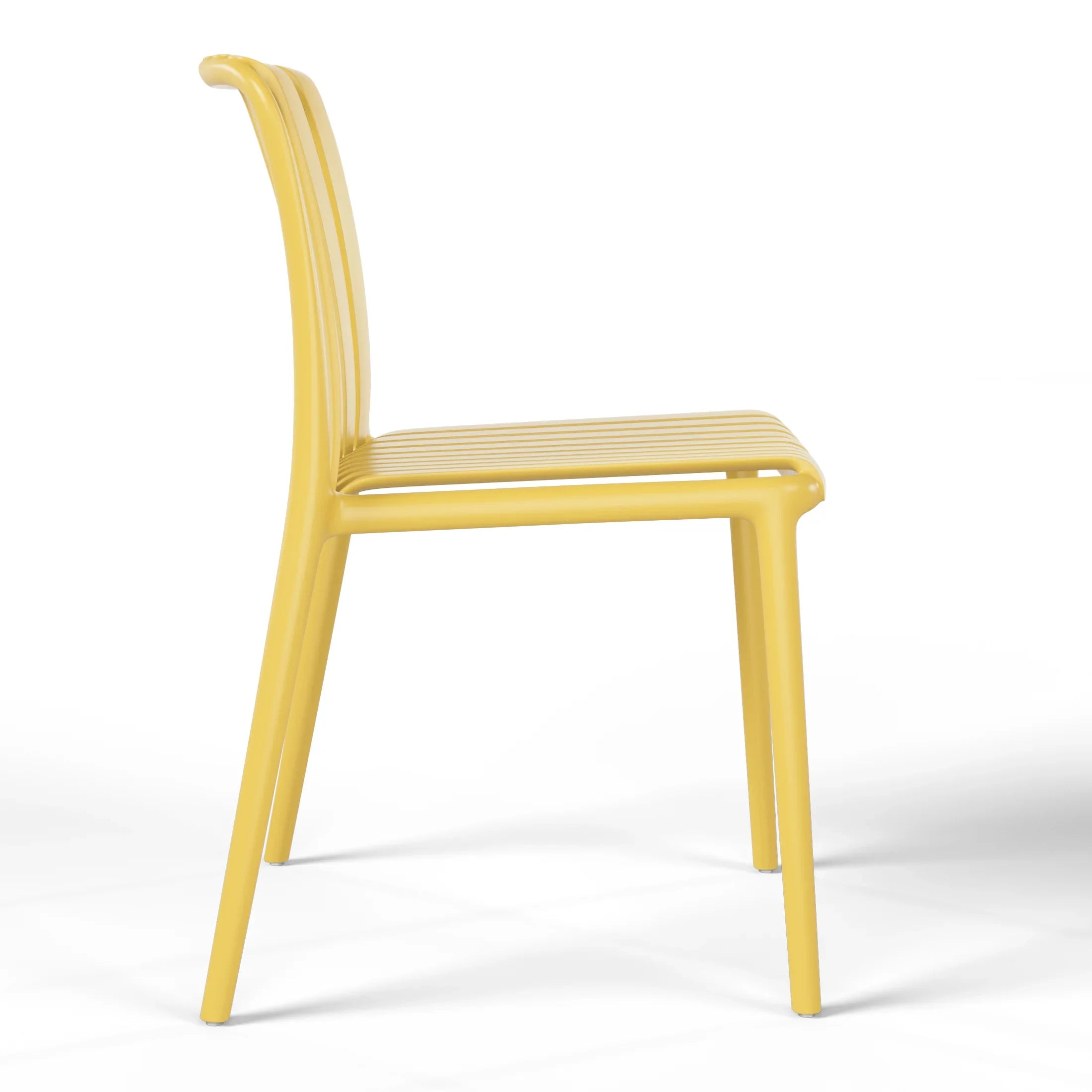 Sunshine Outdoor Stackable Polypropylene Plastic Dining Side Chairs (Set of 2)