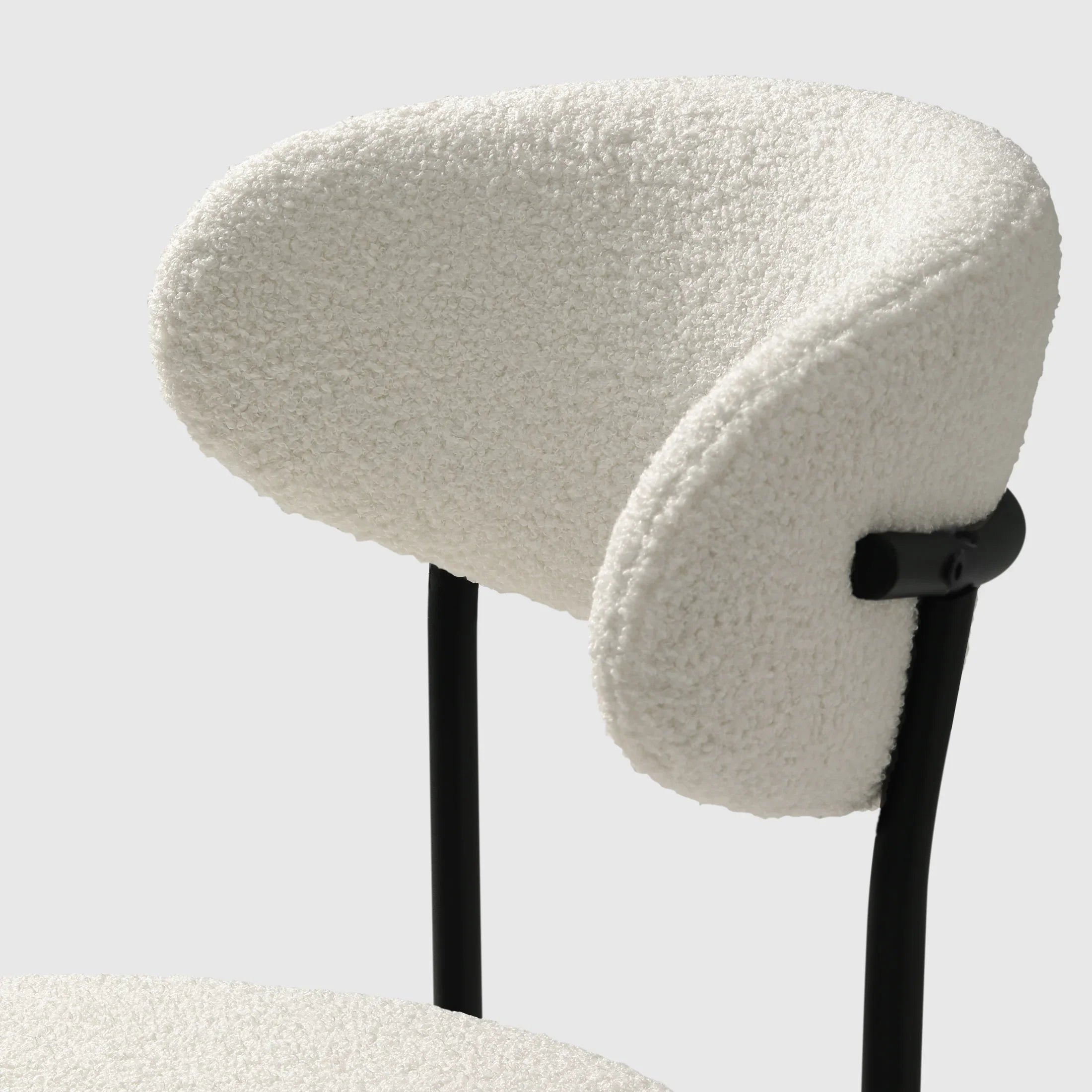 Celine Mid-Century Modern Upholstered Sherpa Round Dining Chairs (Set of 6)