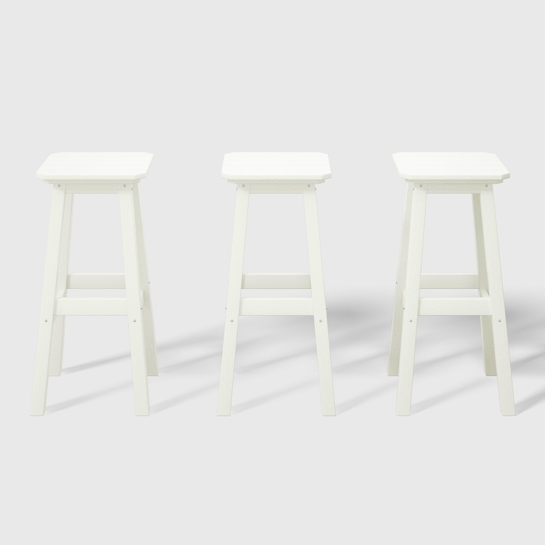 Paradise 29" HDPE Outdoor Patio Square Bar Stools (Set of 3)