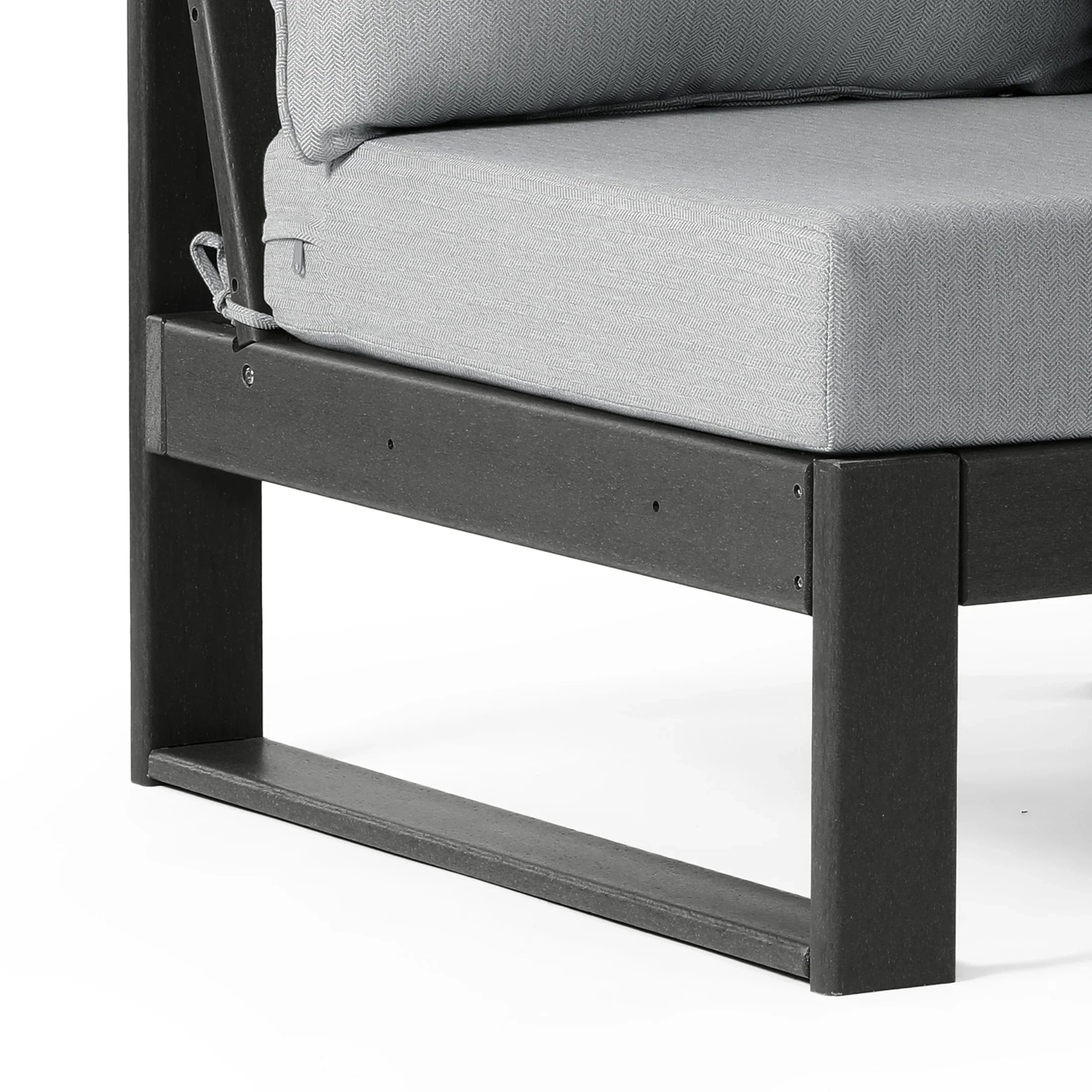 Rockaway Outdoor HDPE Sectional Armless Chair with Water-Proof Patio Cushions