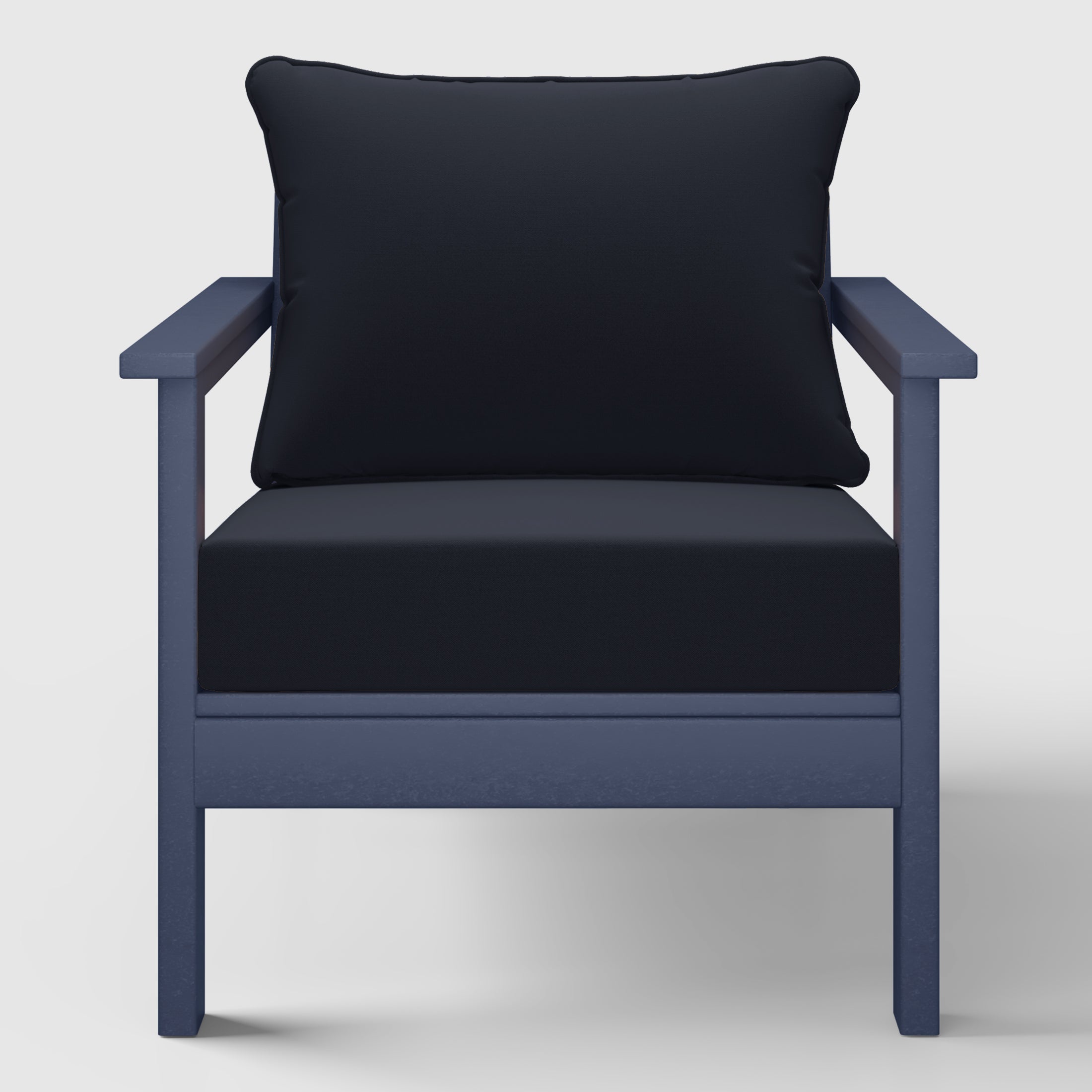 Portsmouth Outdoor Modern HDPE Patio Club Chairs with Deep Seat Cushions (Set of 2)