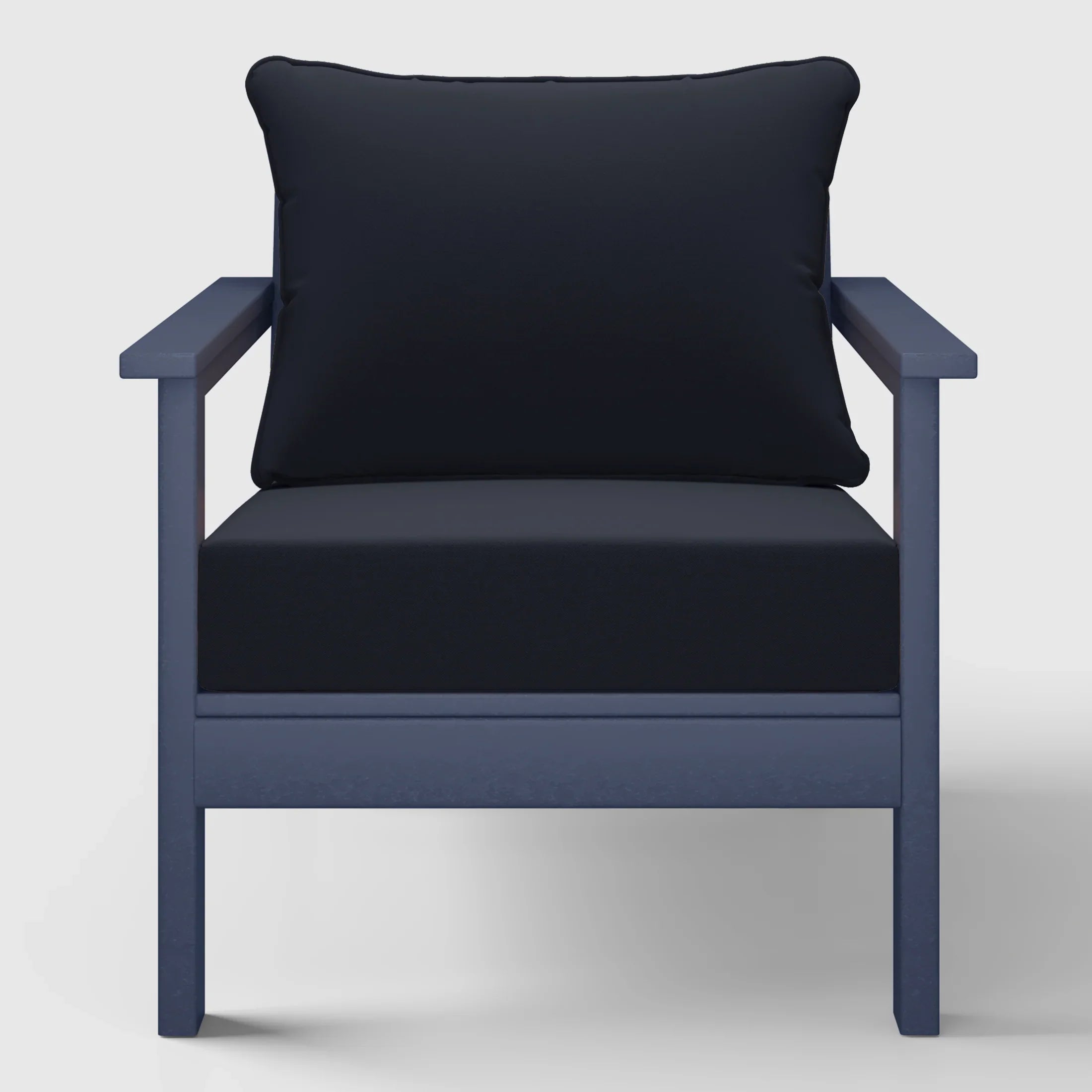 Portsmouth Outdoor Modern HDPE Patio Club Chairs with Deep Seat Cushions (Set of 2)