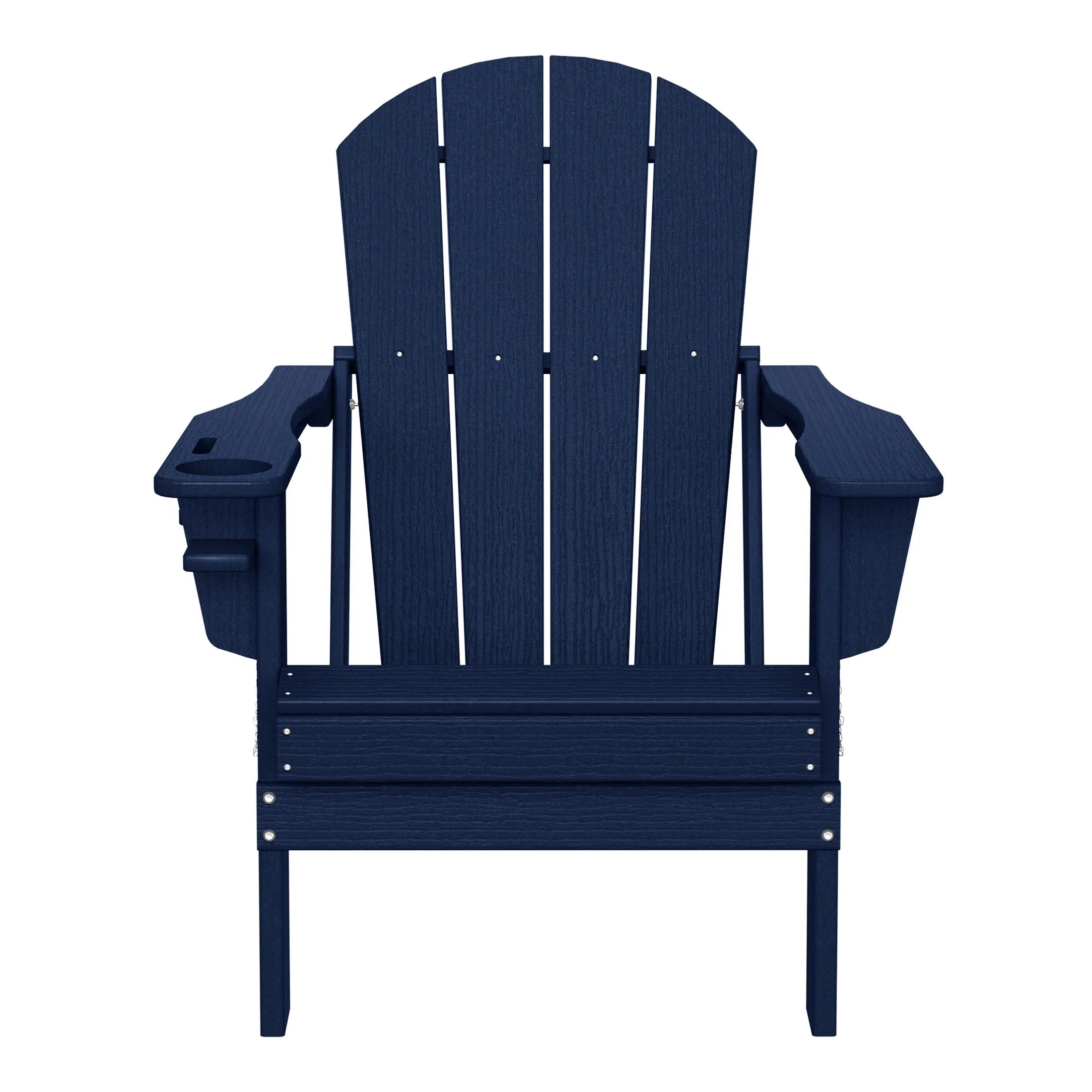 Rockport Outdoor Patio HDPE Resin Folding Adirondack Chairs With Cup Holder and Phone Holder (Set of Four)