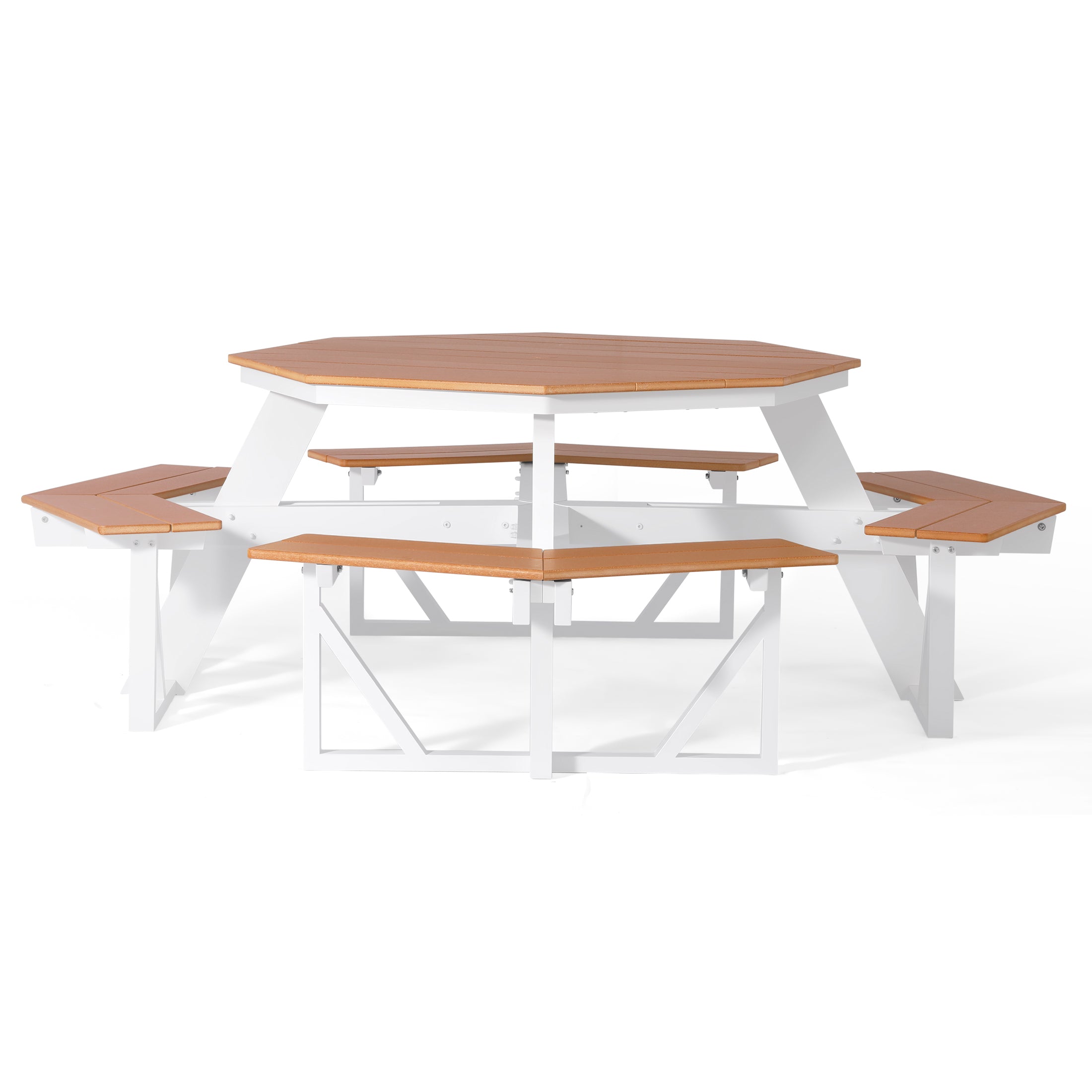 Macon Outdoor 48" HDPE 8-Person Patio Octagon Picnic Table