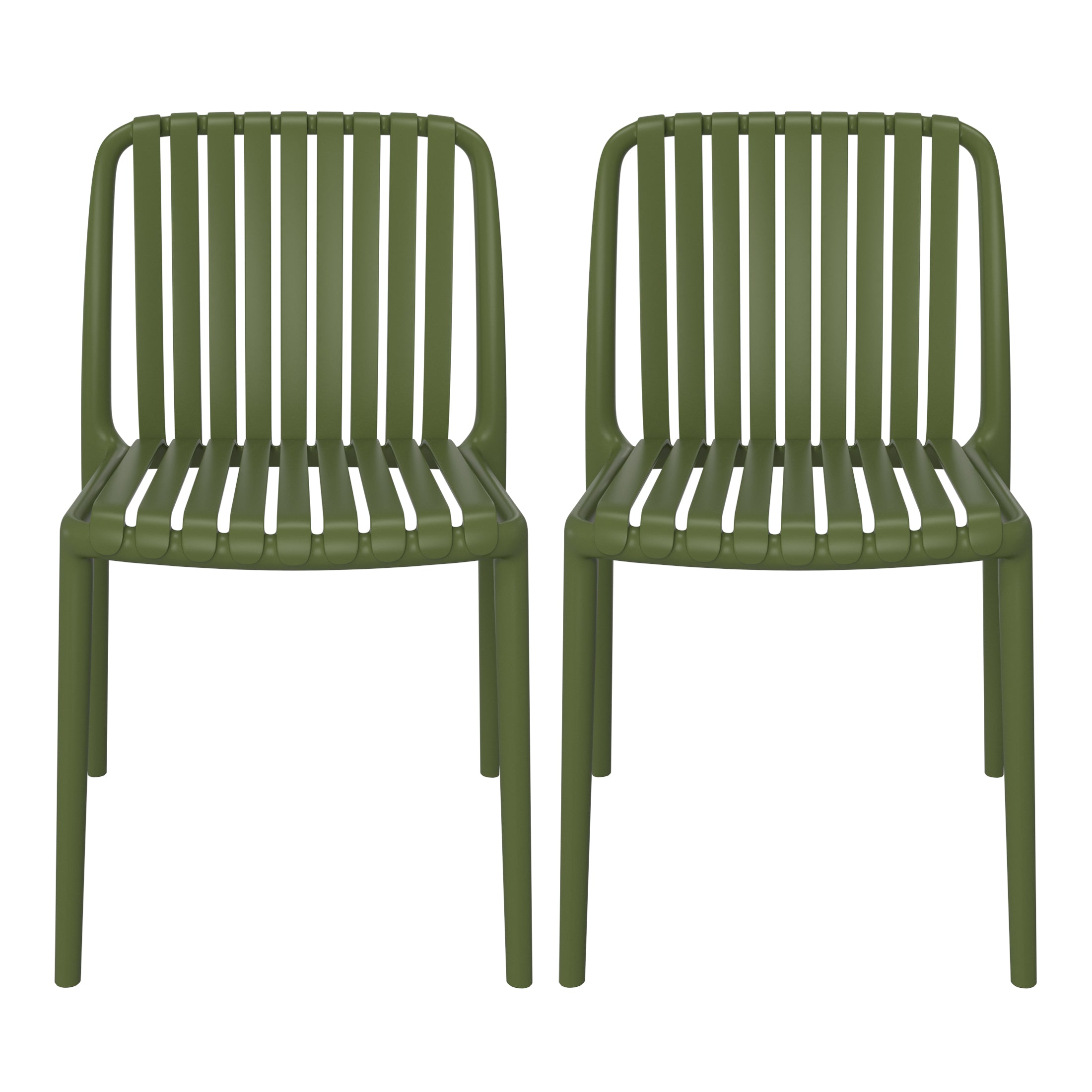 Sunshine Outdoor Stackable Polypropylene Plastic Dining Side Chairs (Set of 2)