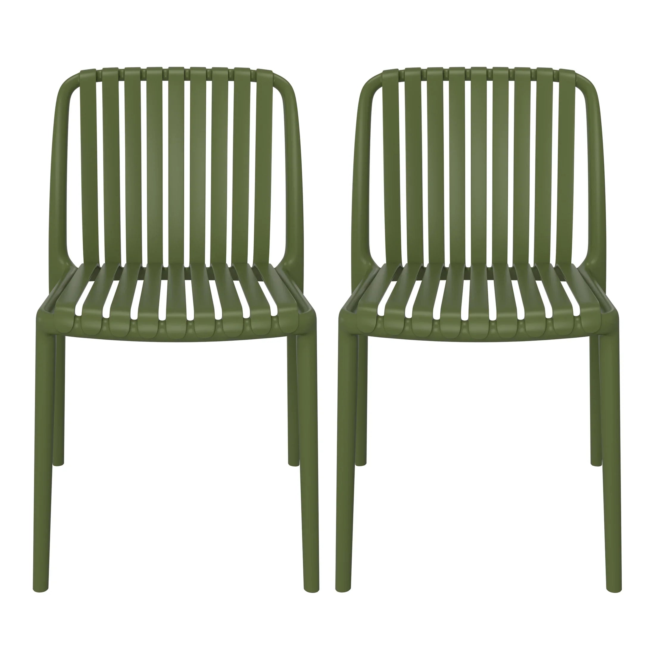 Sunshine Outdoor Stackable Polypropylene Plastic Dining Side Chairs (Set of 2)