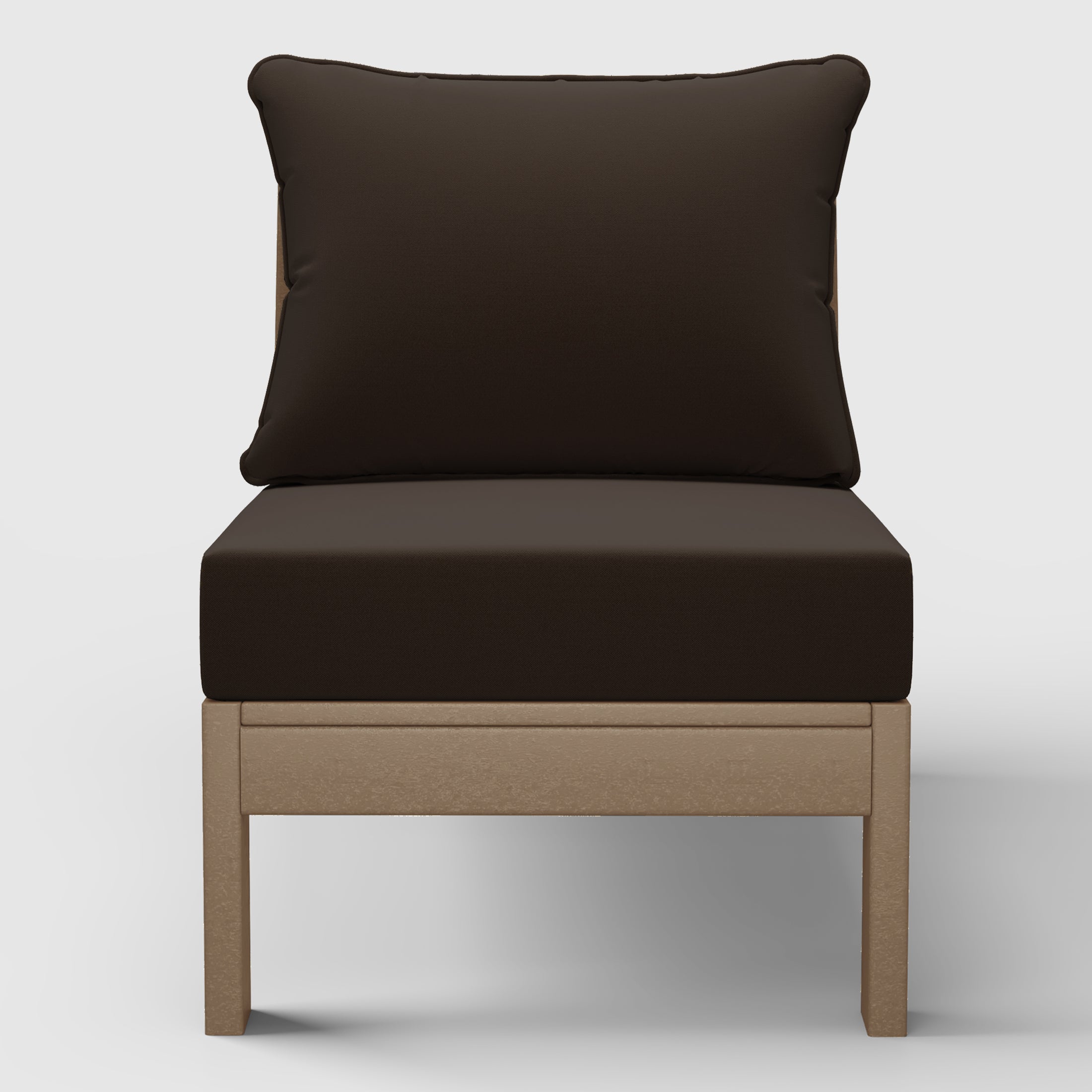 Portsmouth Outdoor HDPE Deep Seating Modular Armless Patio Chair with Patio Cushions