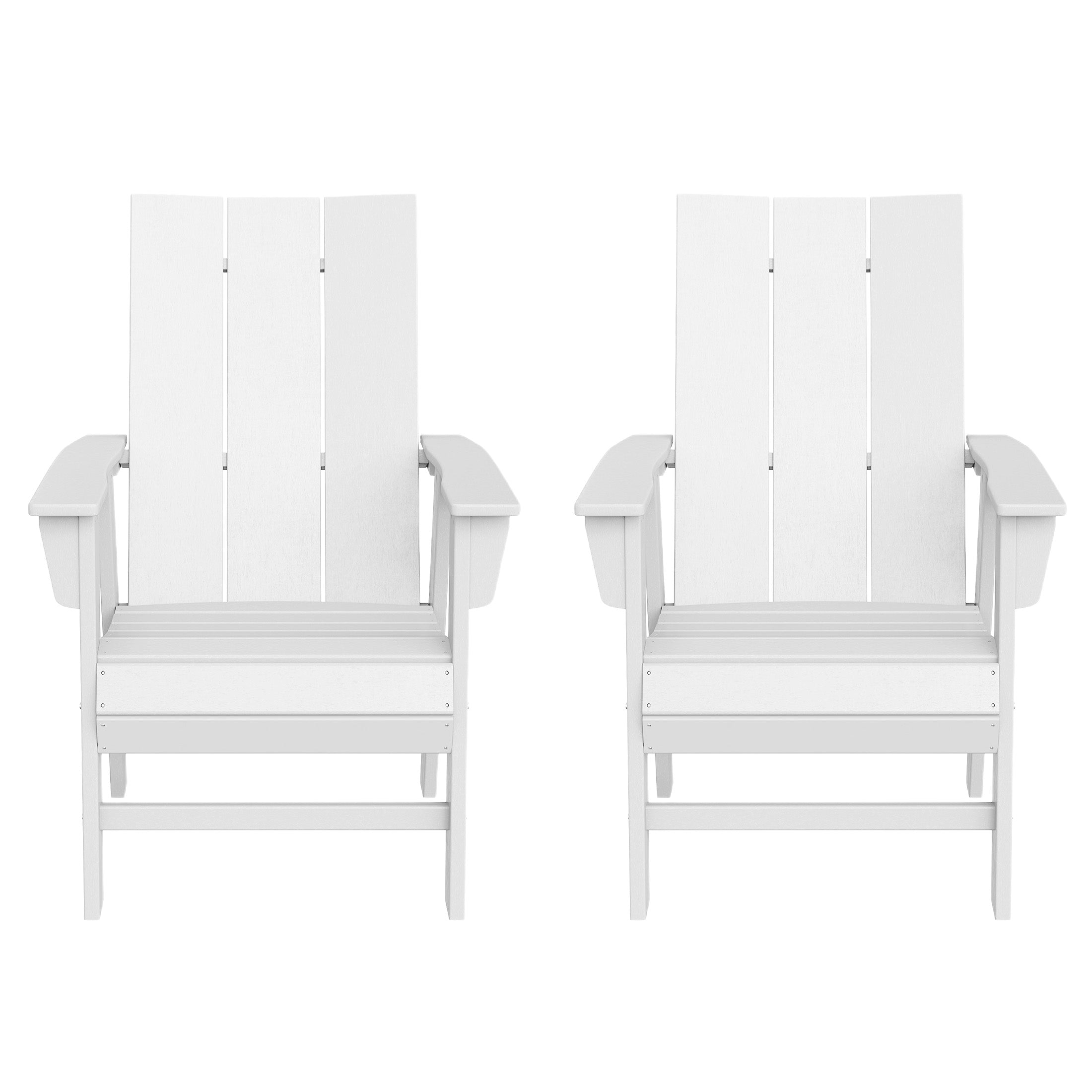 Palms Outdoor Patio HDPE Plastic Modern Adirondack Dining Chairs (Set of 2)