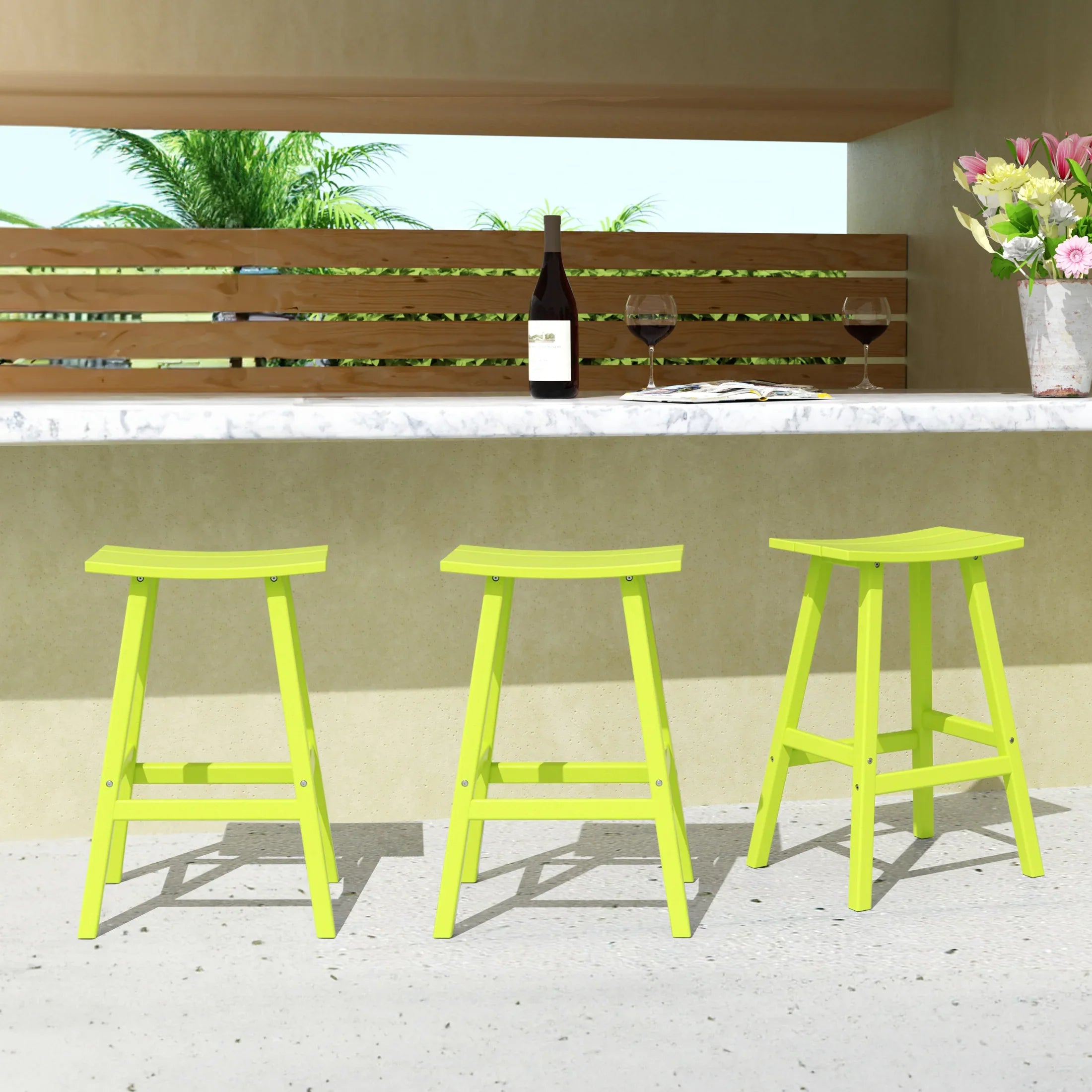 Paradise 29 Inch High Backless Seat Bar Stools (Set of 3)