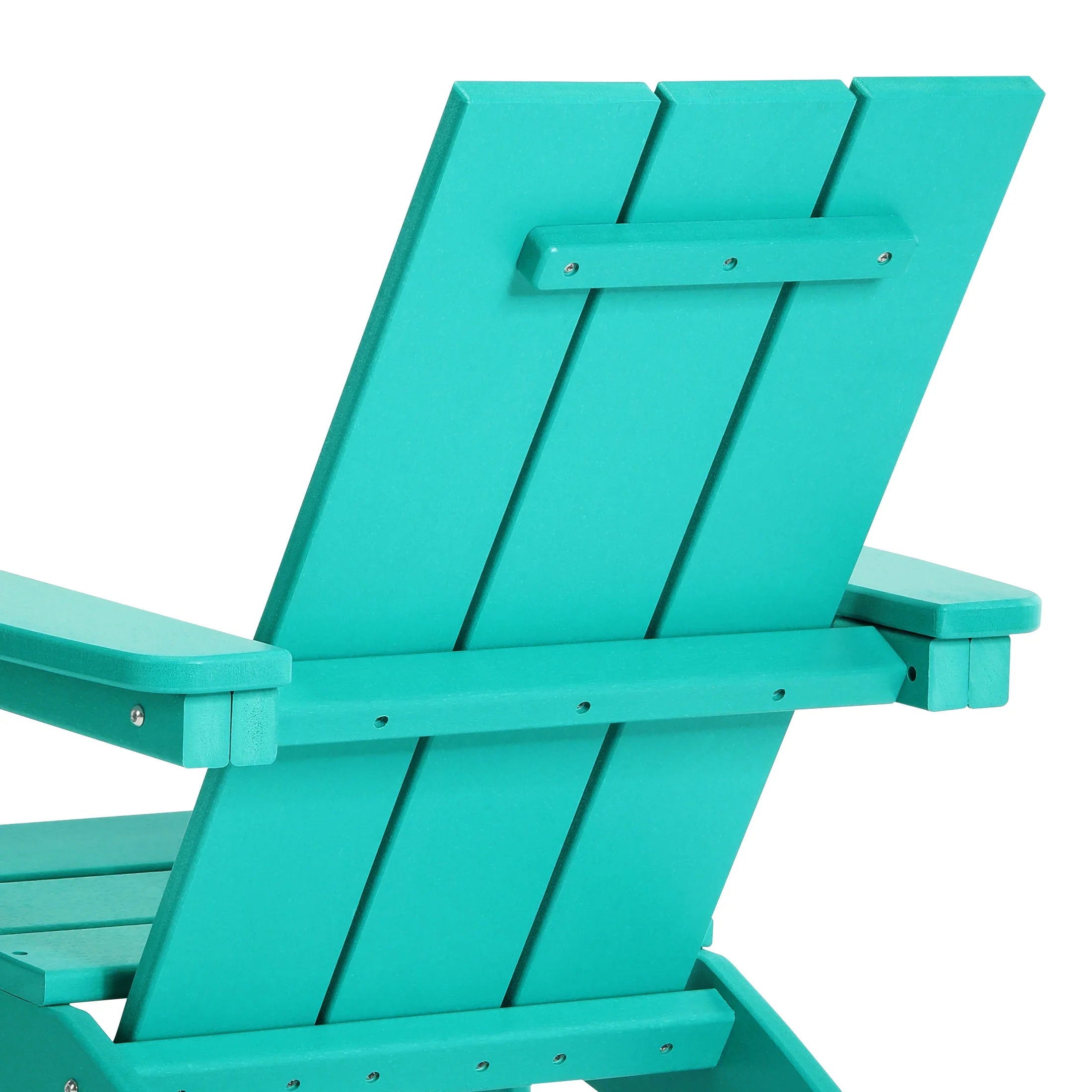 Palms 3-Piece Kids HDPE Modern Adirondack Chairs Set with Square Side Table and Cup Holders