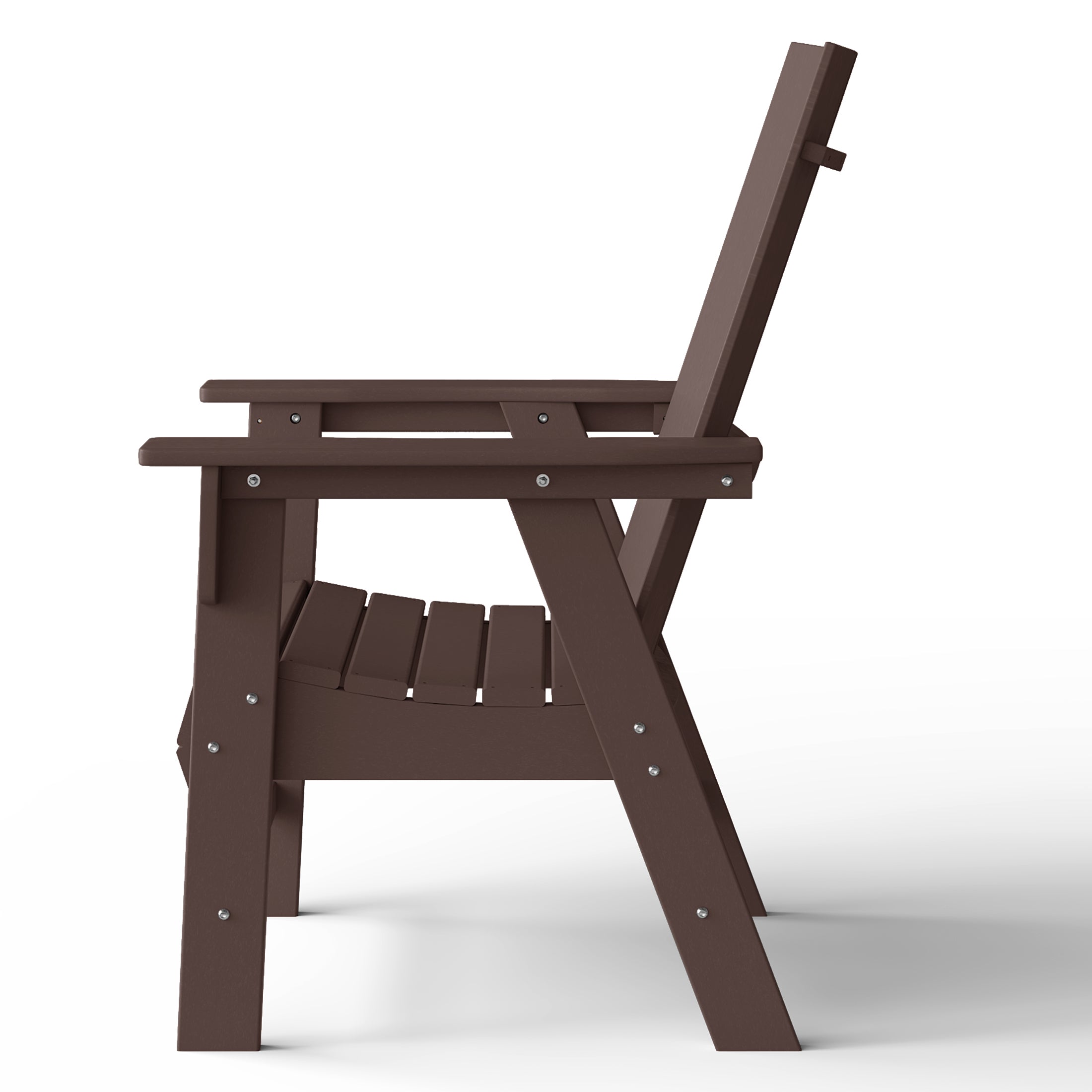 Palms Outdoor Patio HDPE Plastic Modern Adirondack Dining Chairs (Set of 2)