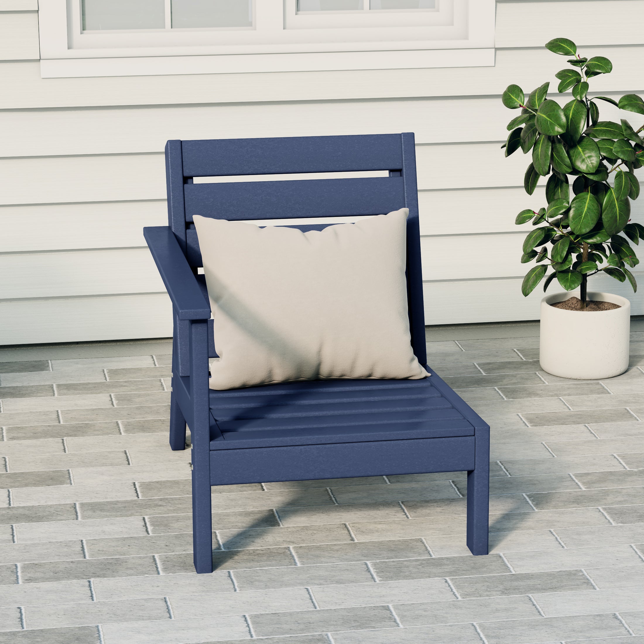 Portsmouth Outdoor Patio HDPE Deep Seating Left Arm Facing Modern Corner Chair