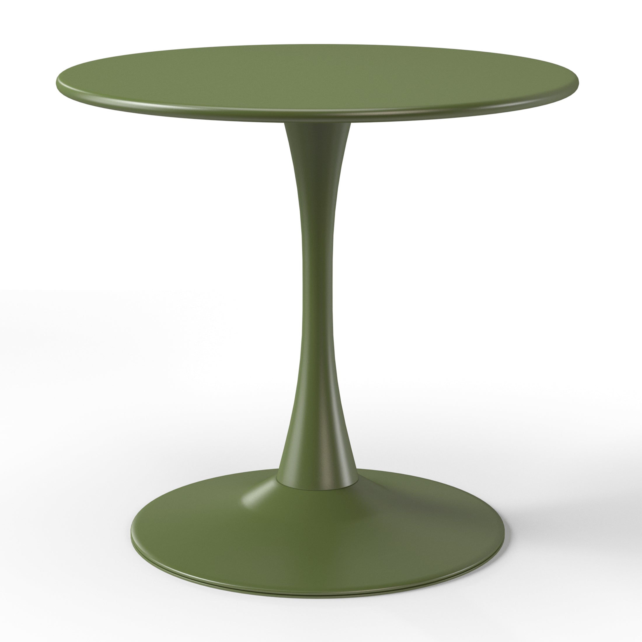 Sunshine 5-Piece Round Metal Bistro Dining Table Set And Stackable Resin Patio Dining Side Chairs