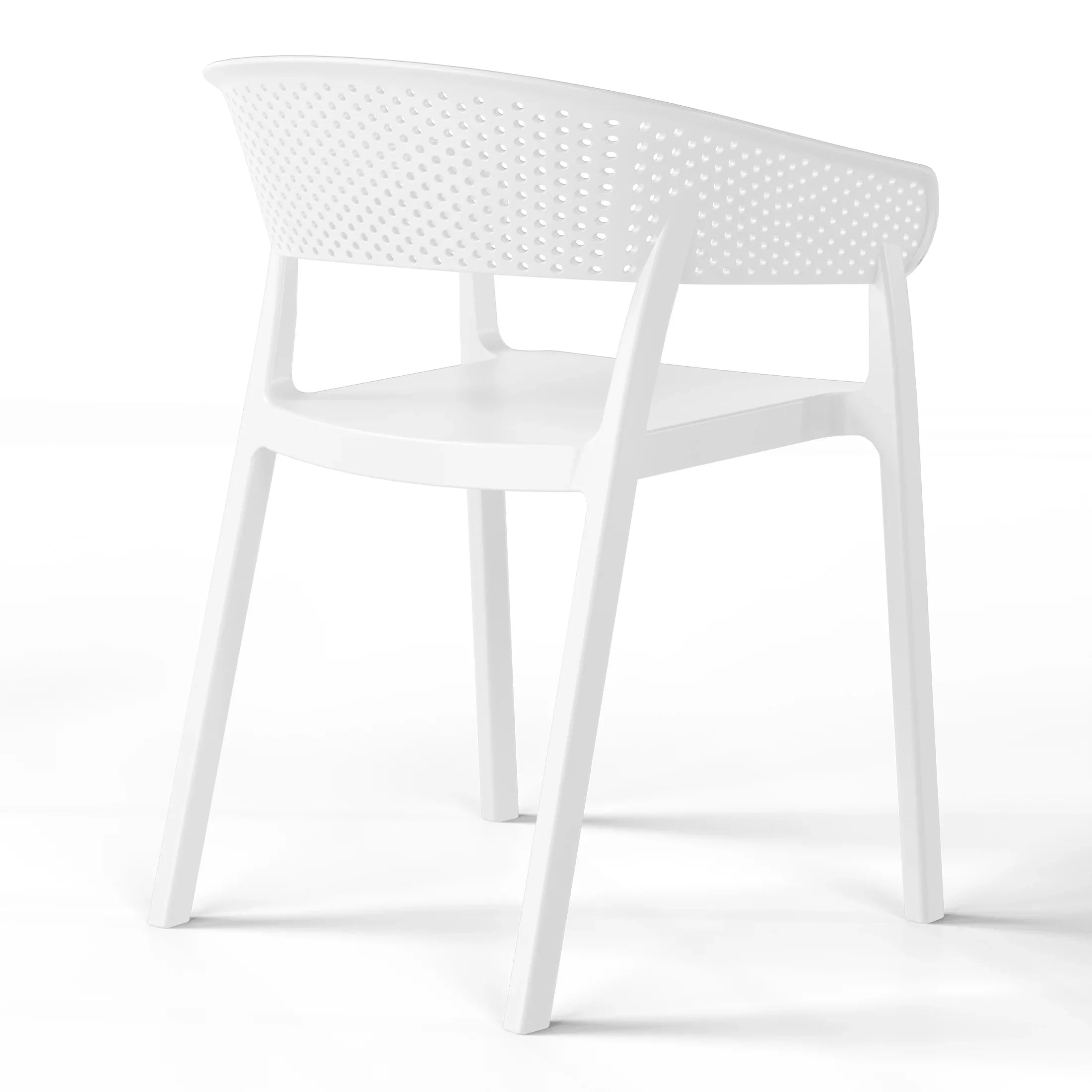 Sunshine Outdoor Modern Stackable Plastic Resin Patio Dining Armchair (Set of 2)