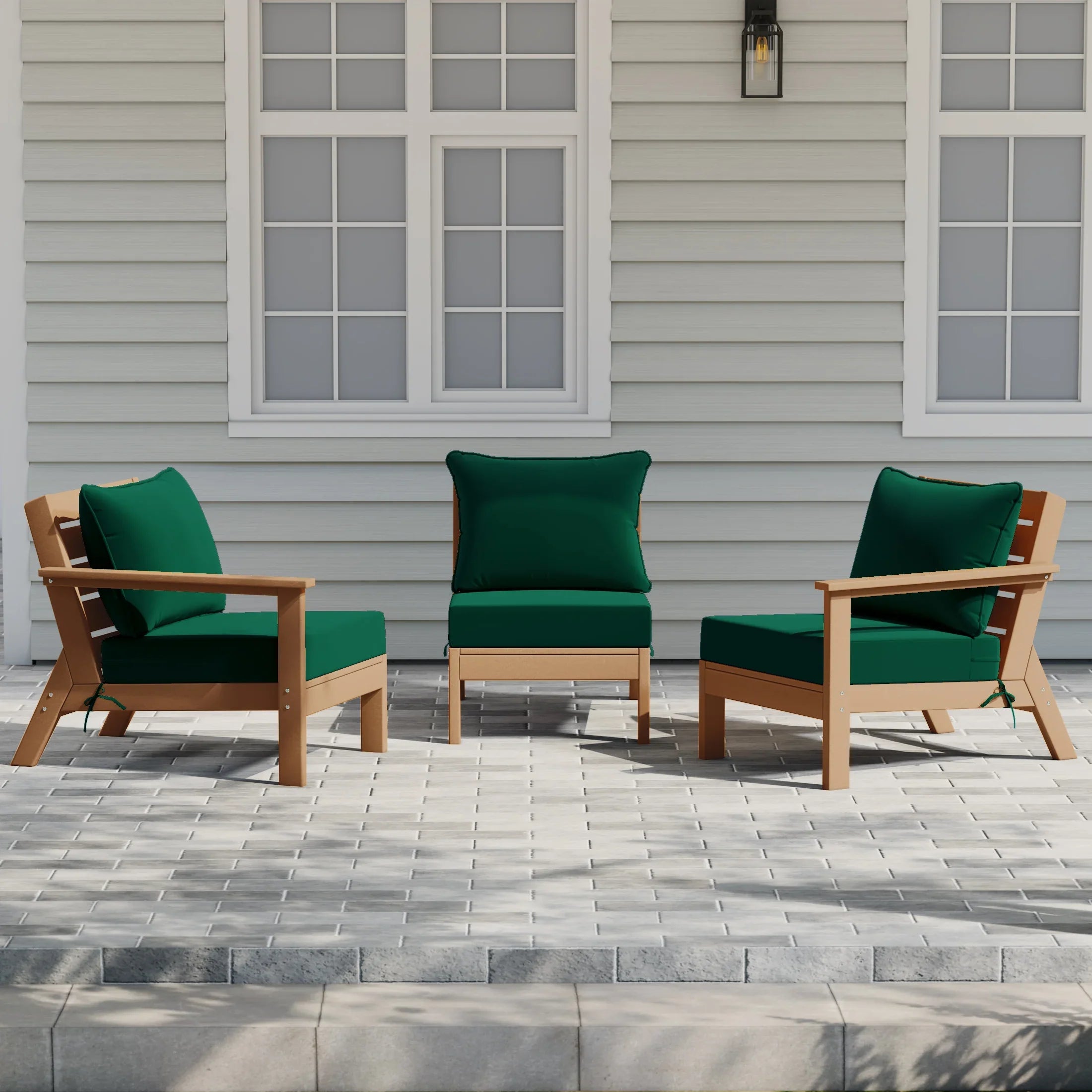 Portsmouth Outdoor Patio HDPE Sectional Sofa with Patio Cushions
