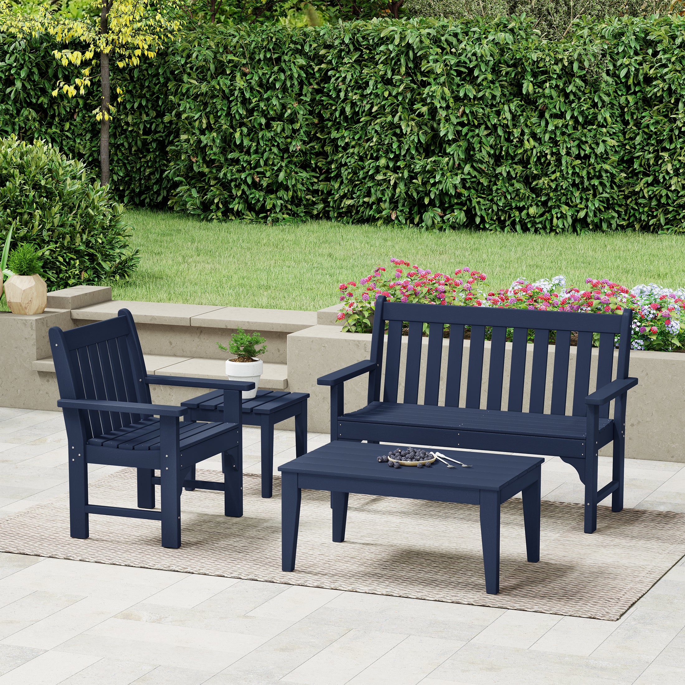 Paradise 4-Piece HDPE Outdoor Patio Furniture Couch Set