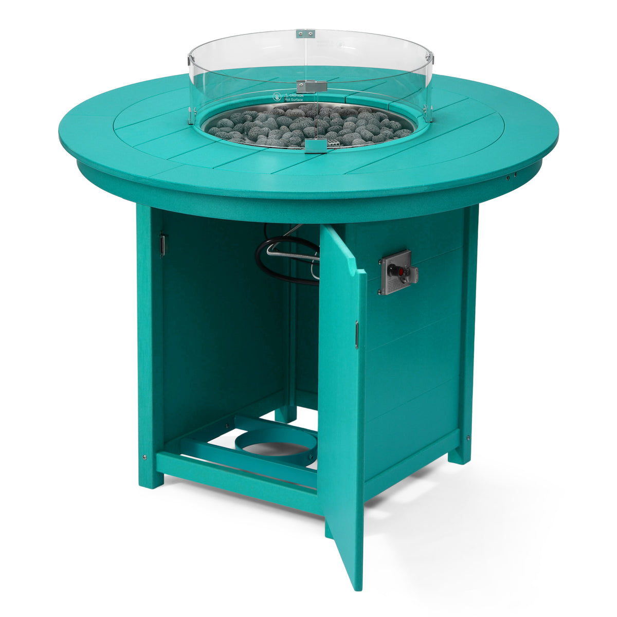 Sol 47" Modern Outdoor Patio Propane Round Counter Height Fire Pit Table