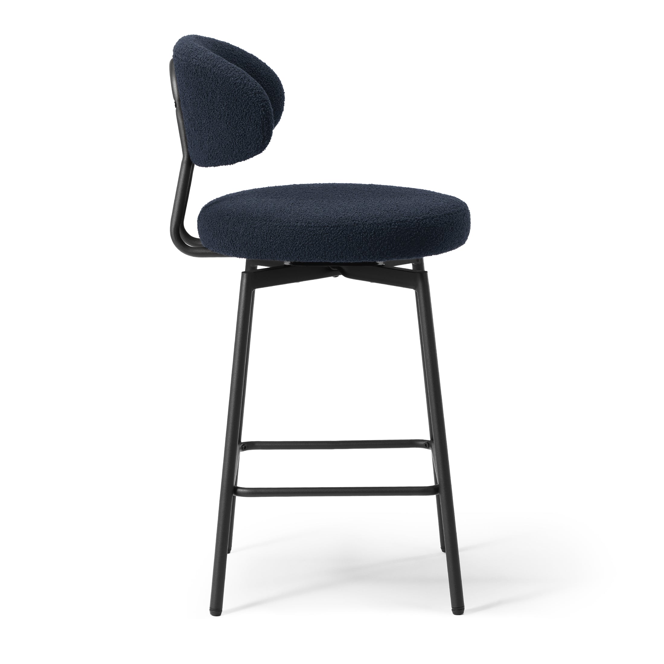 Celine Modern Upholstered Sherpa Fabric Counter Height Bar Stools with Back (Set of 2)