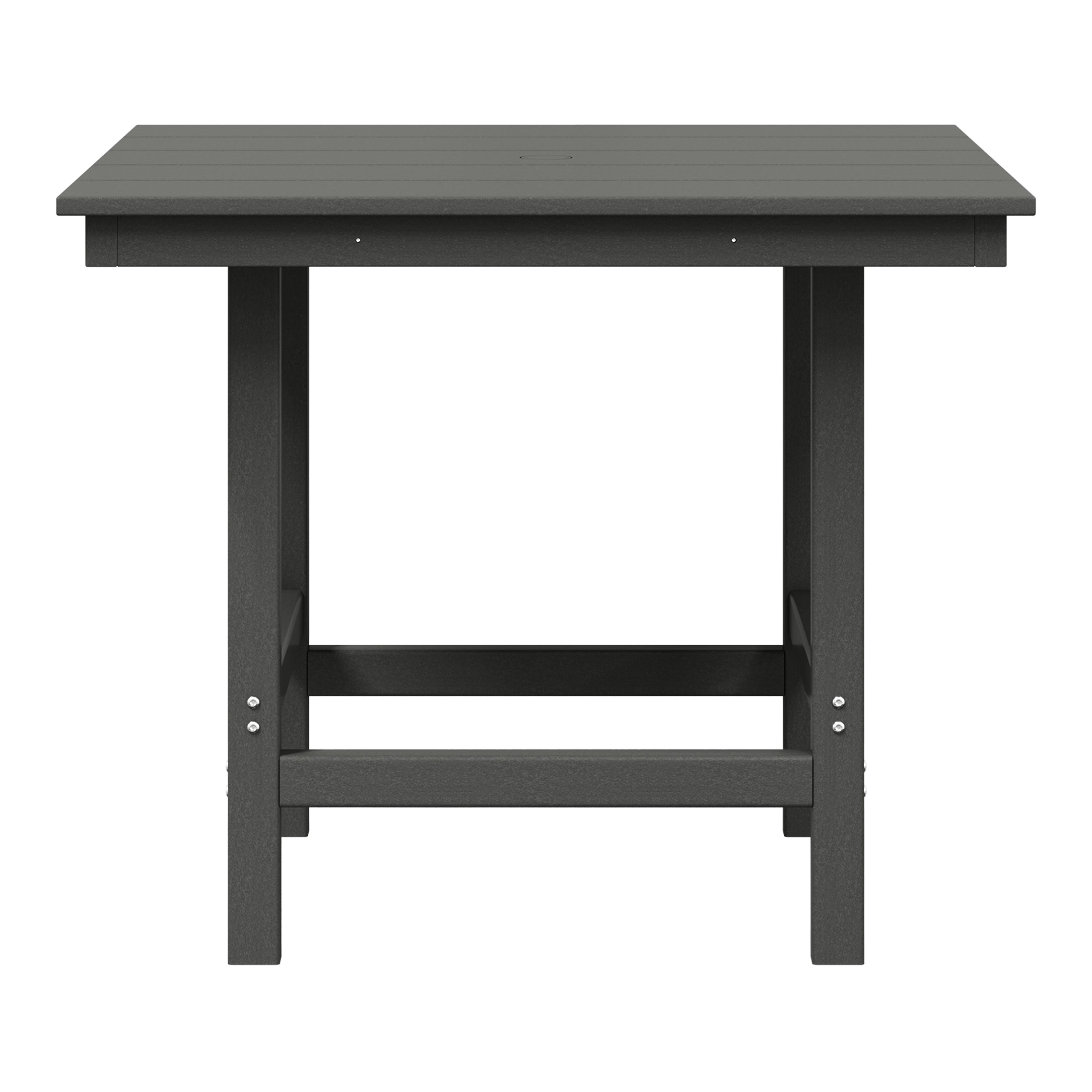 Palms Outdoor HDPE 36" Square Patio Dining Table with Umbrella Hole