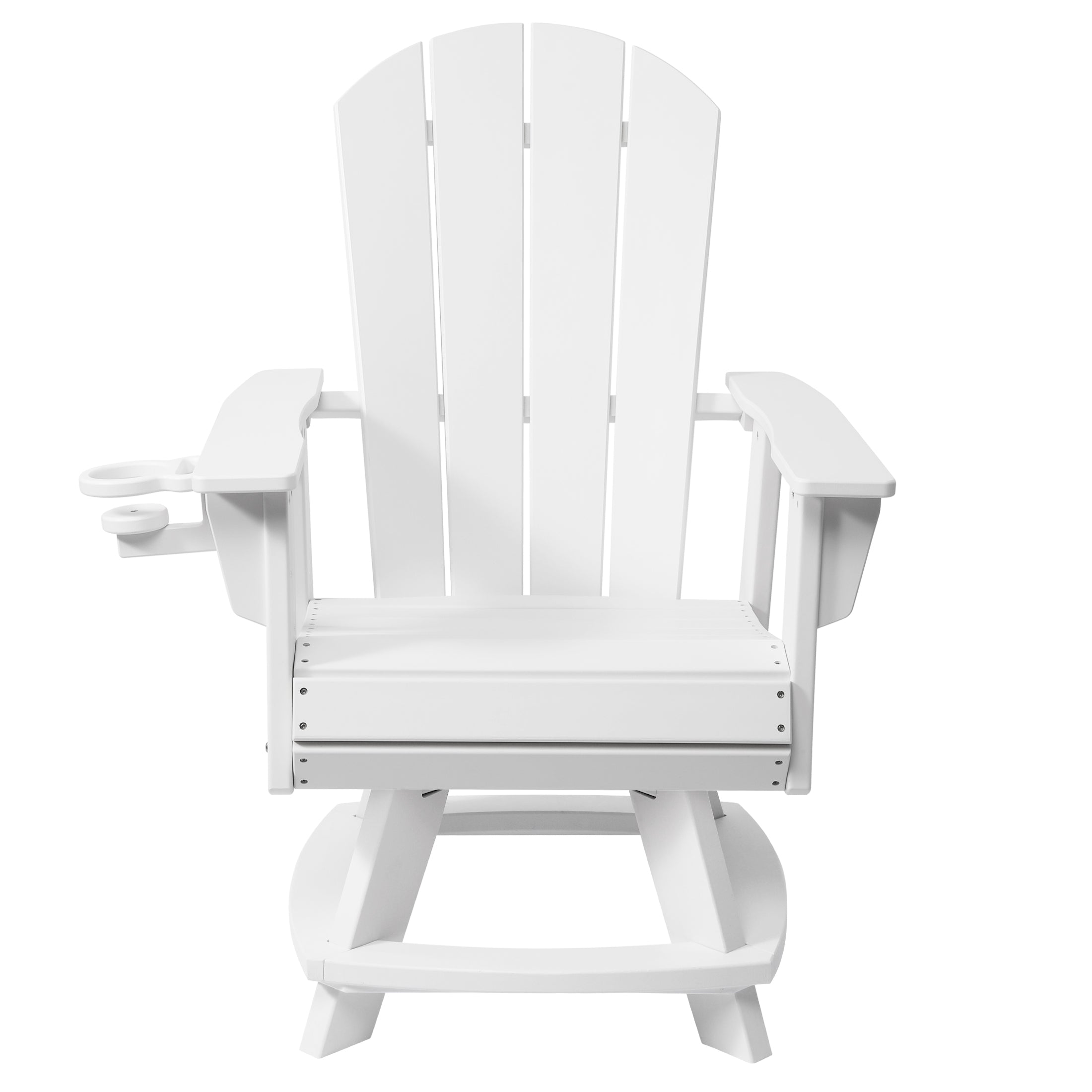 Paradise Outdoor HDPE Swivel Adirondack Patio Dining Chair With Cup Holder