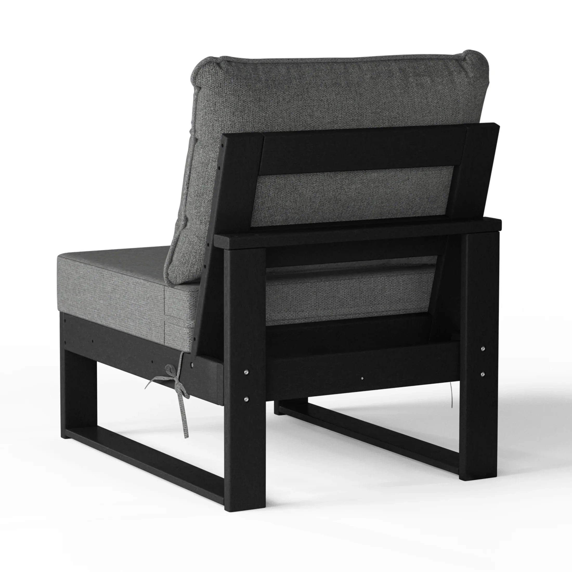 Rockaway Outdoor HDPE Sectional Armless Chair with Water-Proof Patio Cushions
