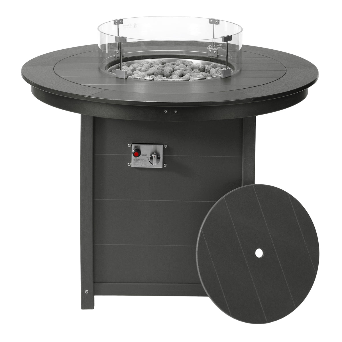 Sol 47" Modern Outdoor Patio Propane Round Counter Height Fire Pit Table