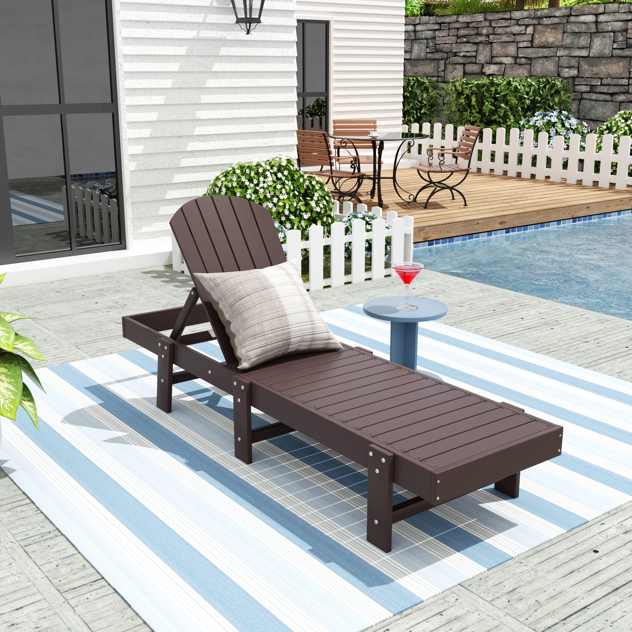 Portside Adirondack Poly Reclining Chaise Lounge