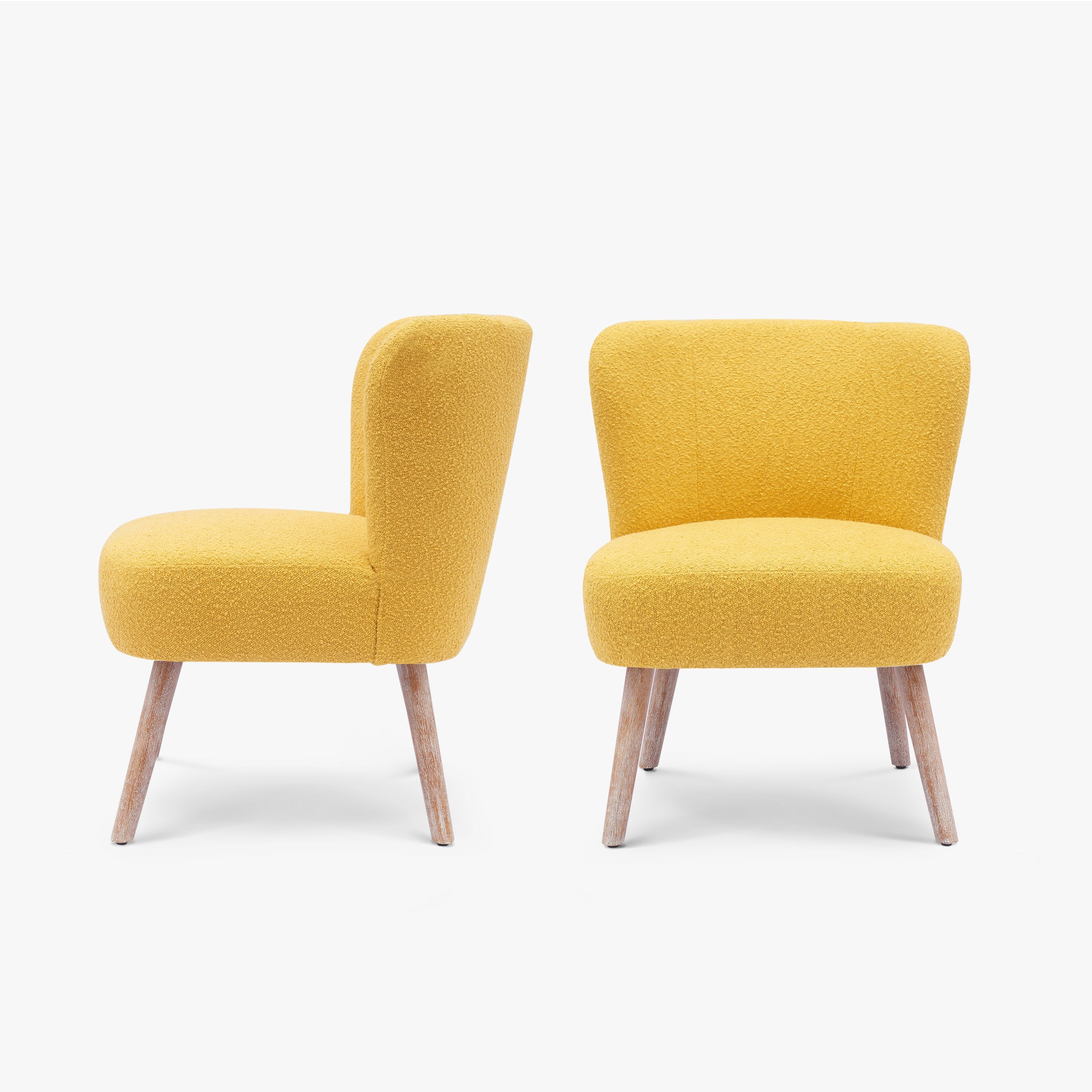 Amélie 25" Wide Upholstered Boucle Accent Chairs Set of Two