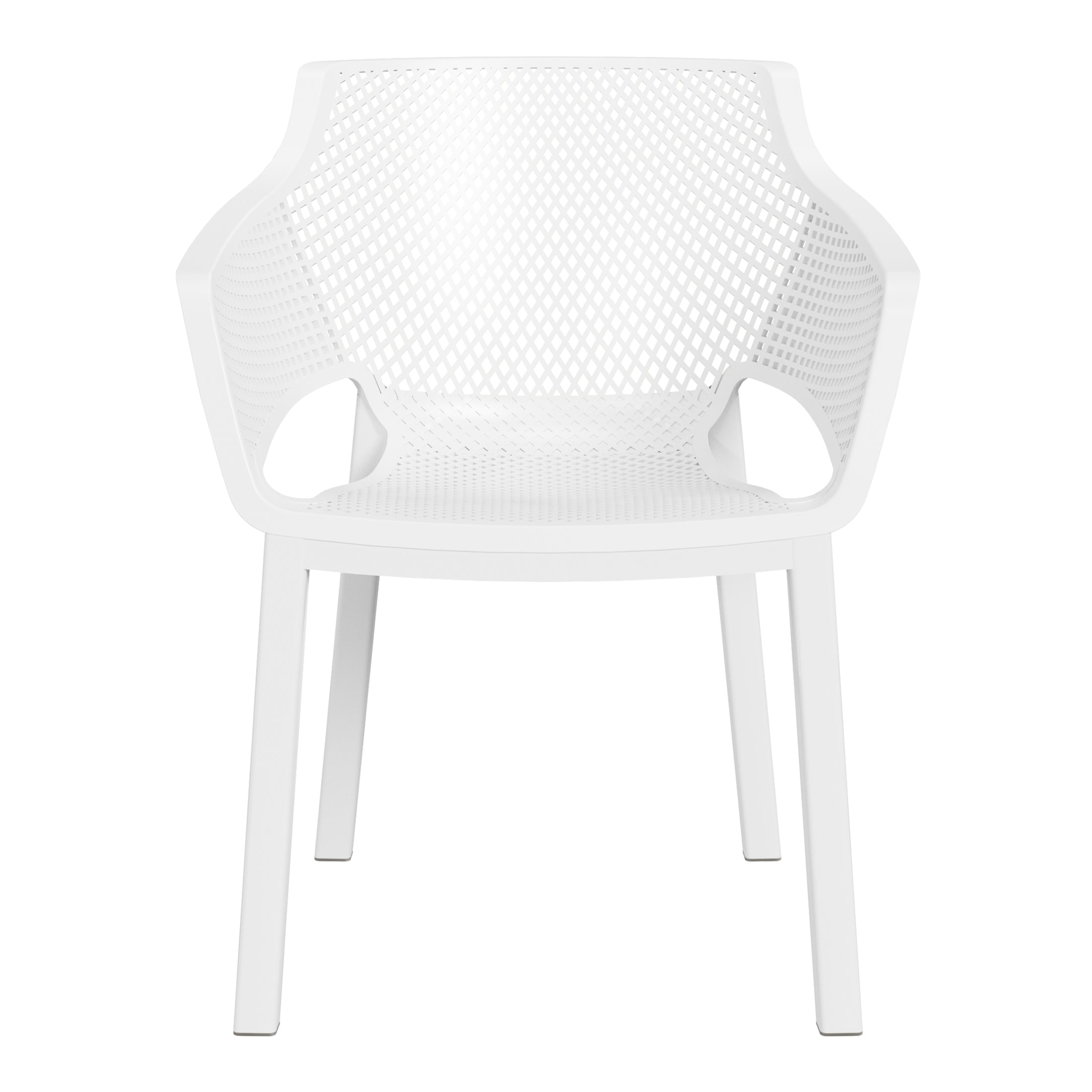 Sunshine Outdoor Modern Stackable Plastic Resin Patio Dining Armchair (Set of 4)