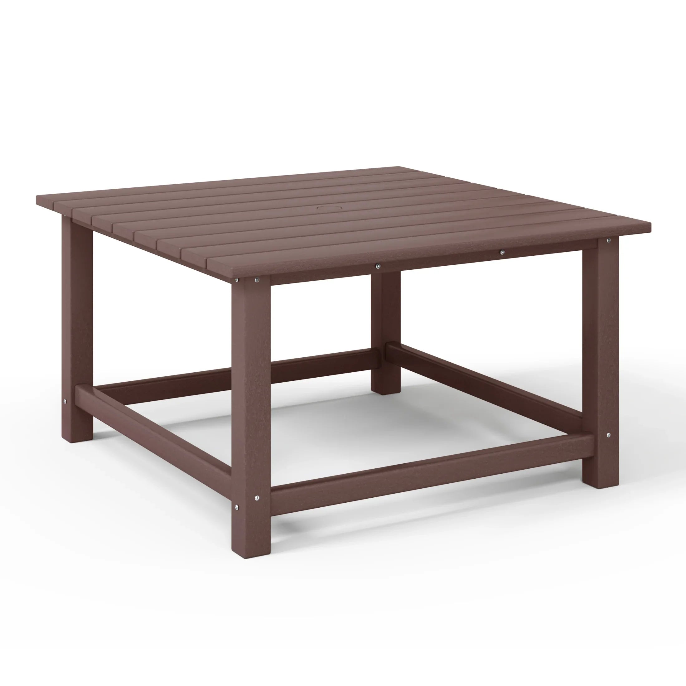 Portside 5-Piece Outdoor Patio HDPE Adirondack Chair With Square Coffee Table Conversation Set