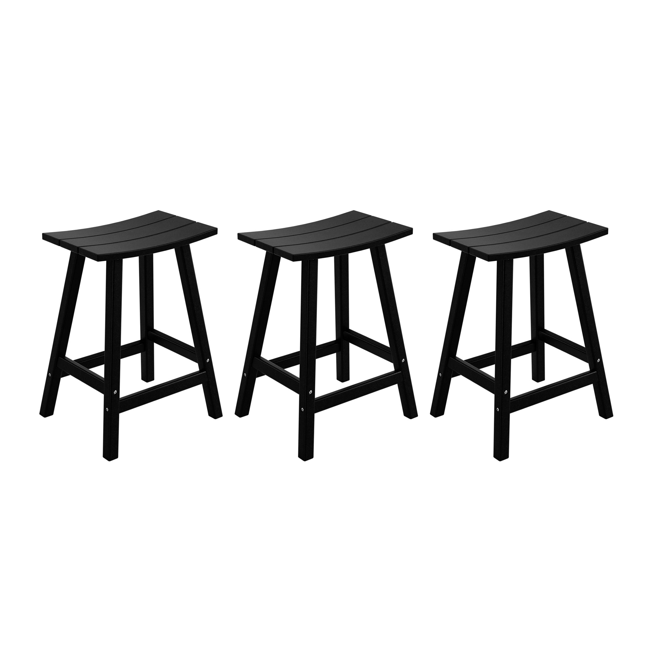Paradise 24 Inch Counter High Saddle Stools (Set of 3)