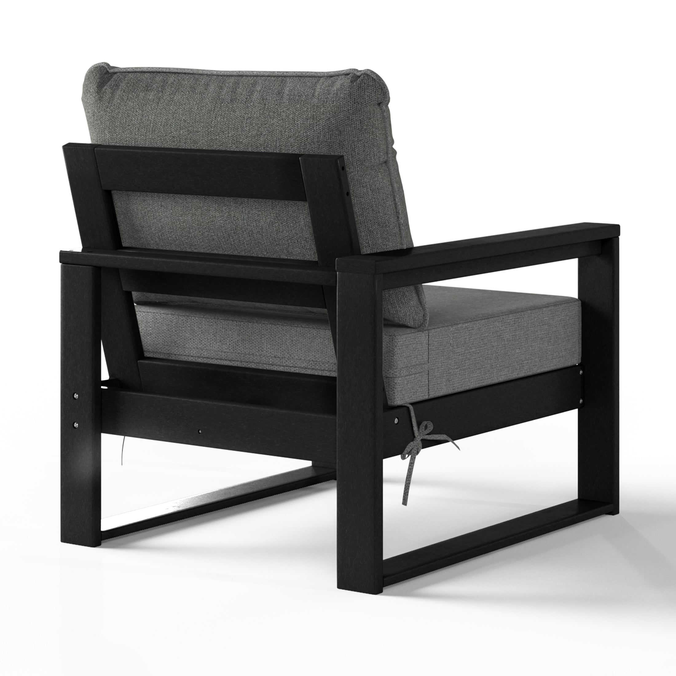 Rockaway Outdoor HDPE Left Arm Sectional Patio Corner Club Chair with Patio Cushions