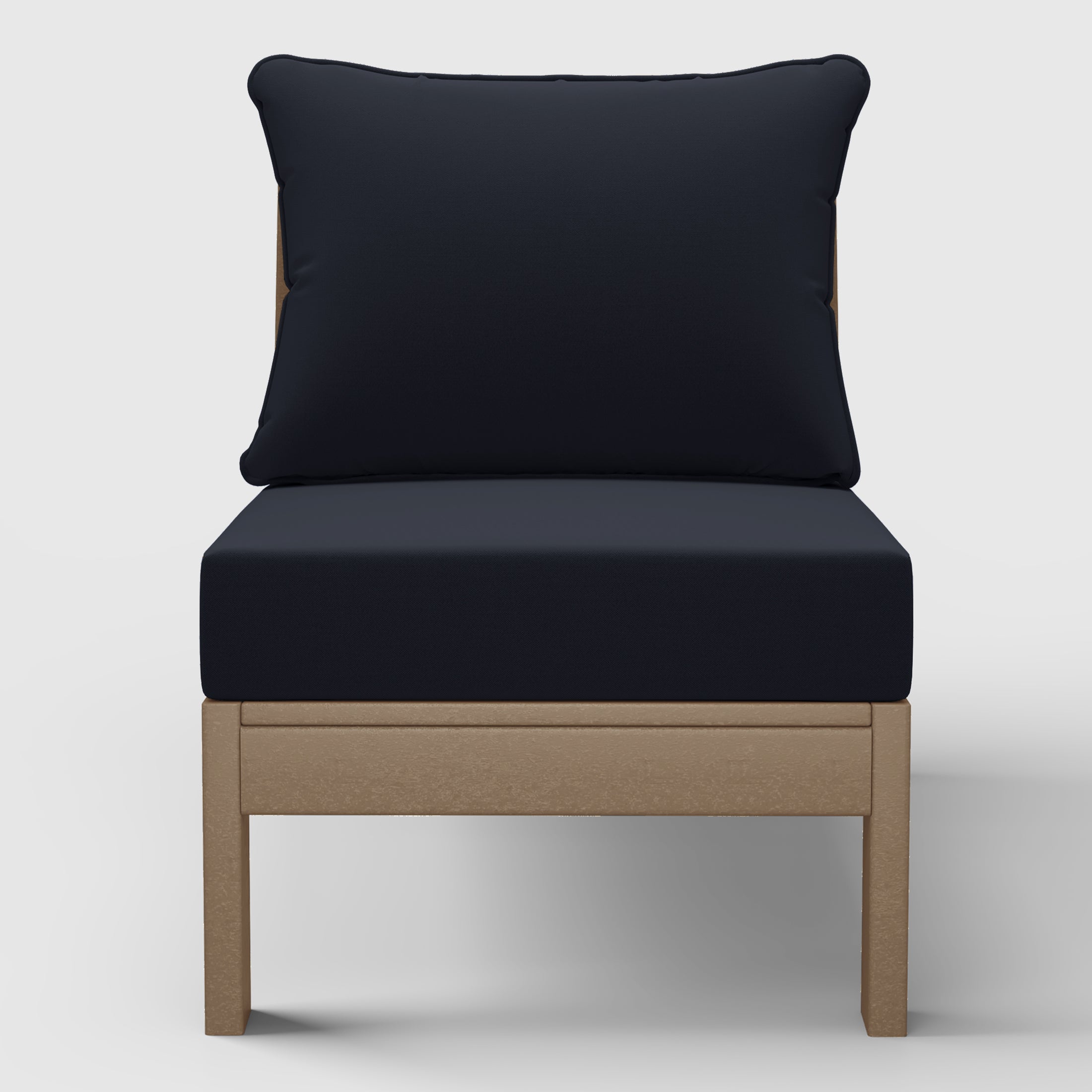 Portsmouth Outdoor HDPE Deep Seating Modular Armless Patio Chair with Patio Cushions