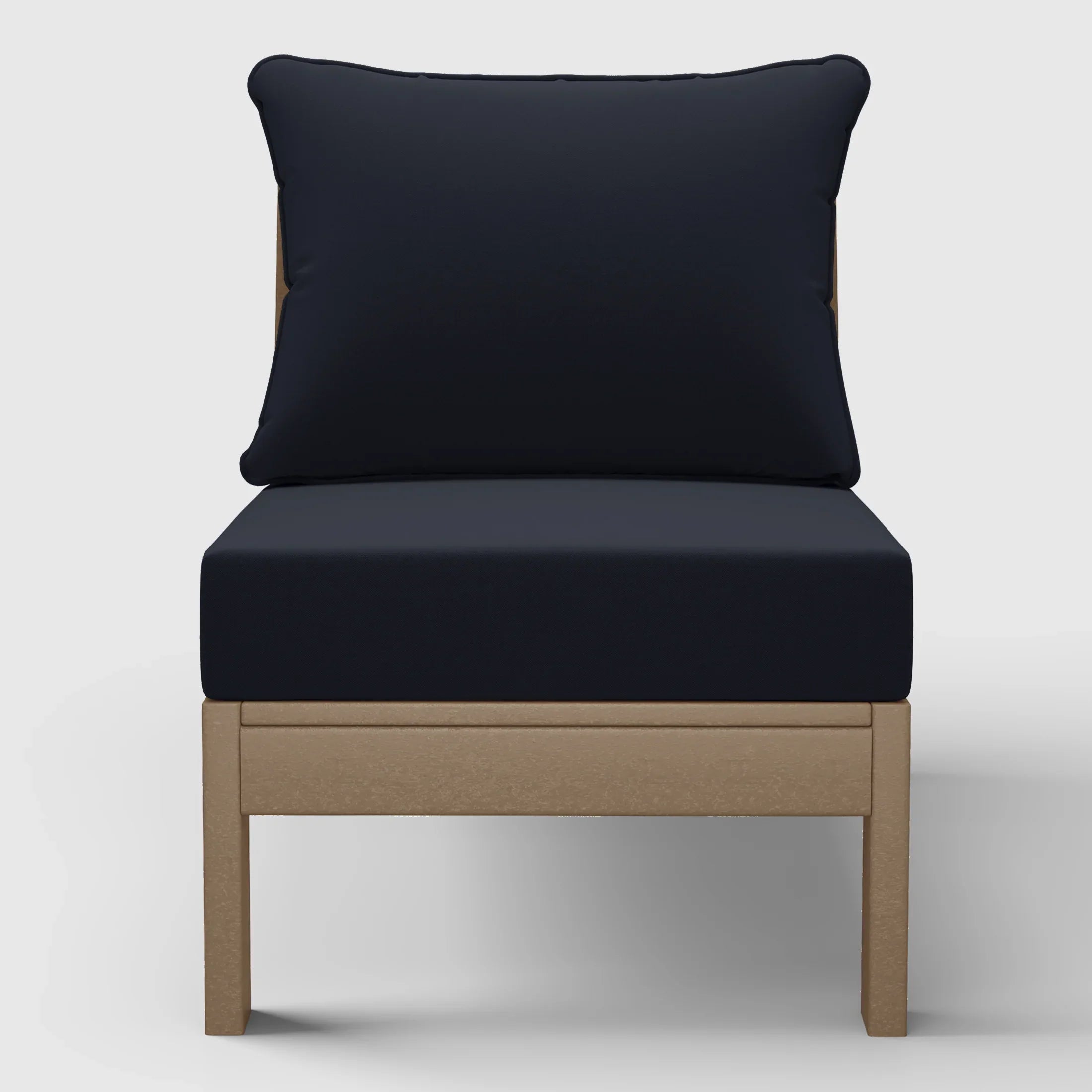 Portsmouth Outdoor HDPE Deep Seating Modular Armless Patio Chair with Patio Cushions