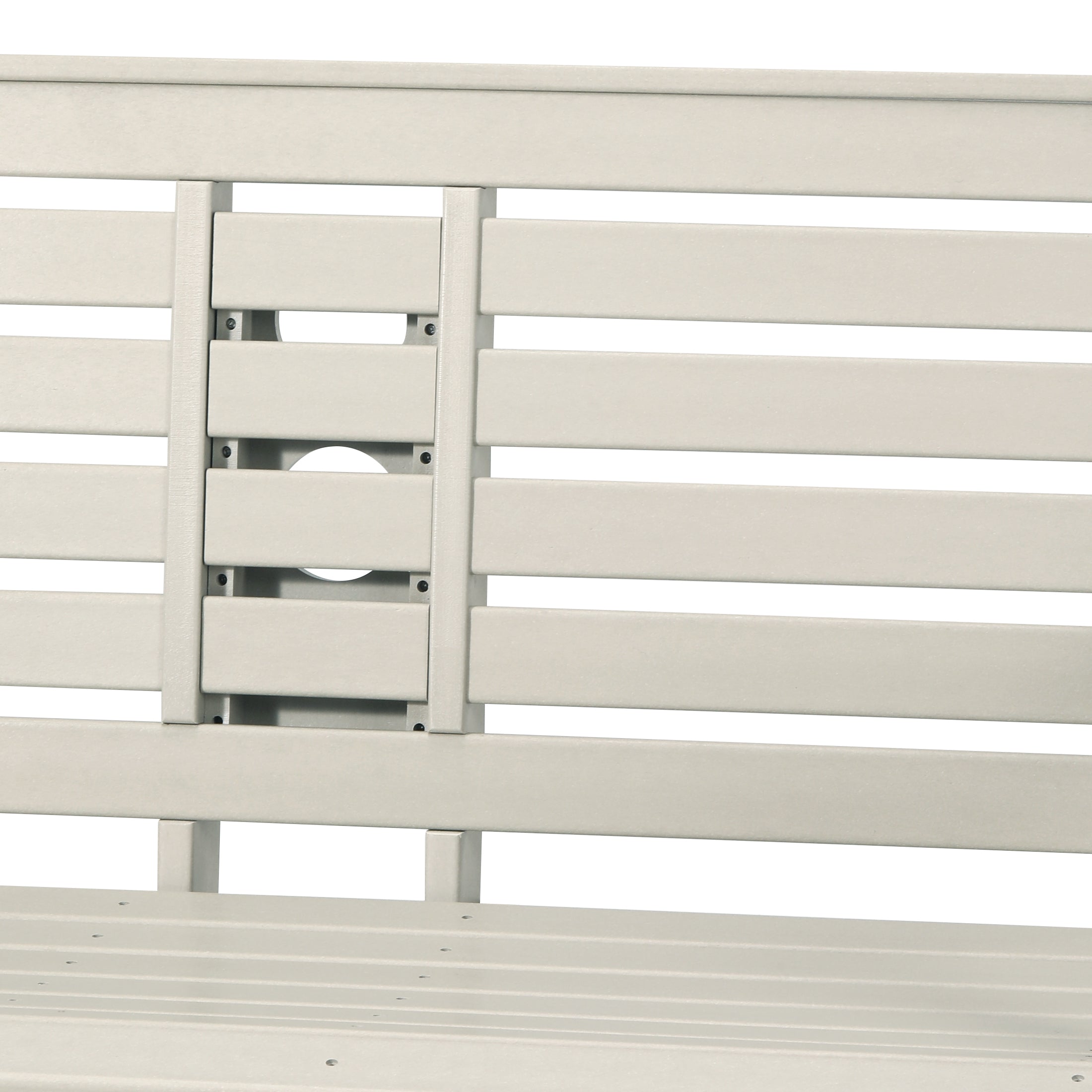 Charleston Outdoor HDPE 54" Front Hanging Porch Swing Bench With Cupholders