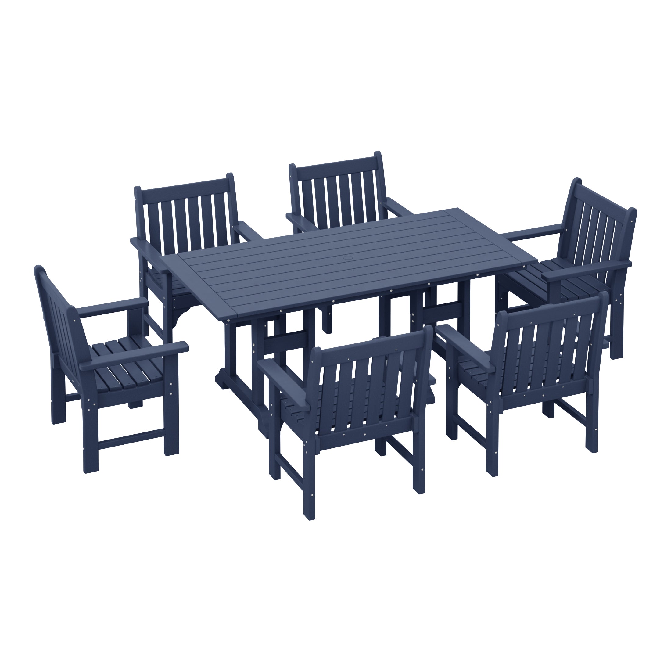 Paradise 7-Piece HDPE Outdoor Dining Patio Table and Chairs Set