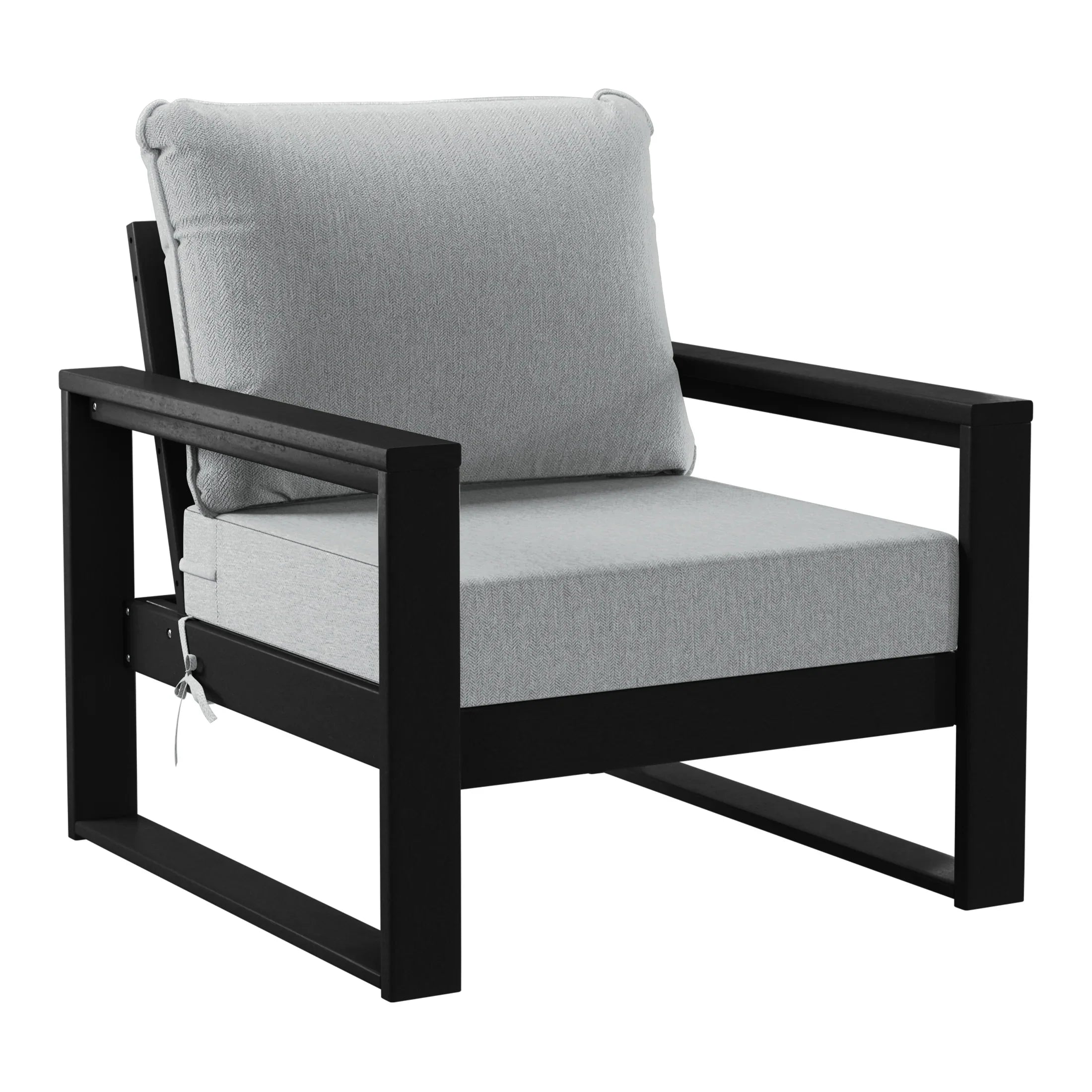Rockaway 8-Piece Modern HDPE Outdoor Patio Furniture Conversation Set with Coffee Table and Ottomans
