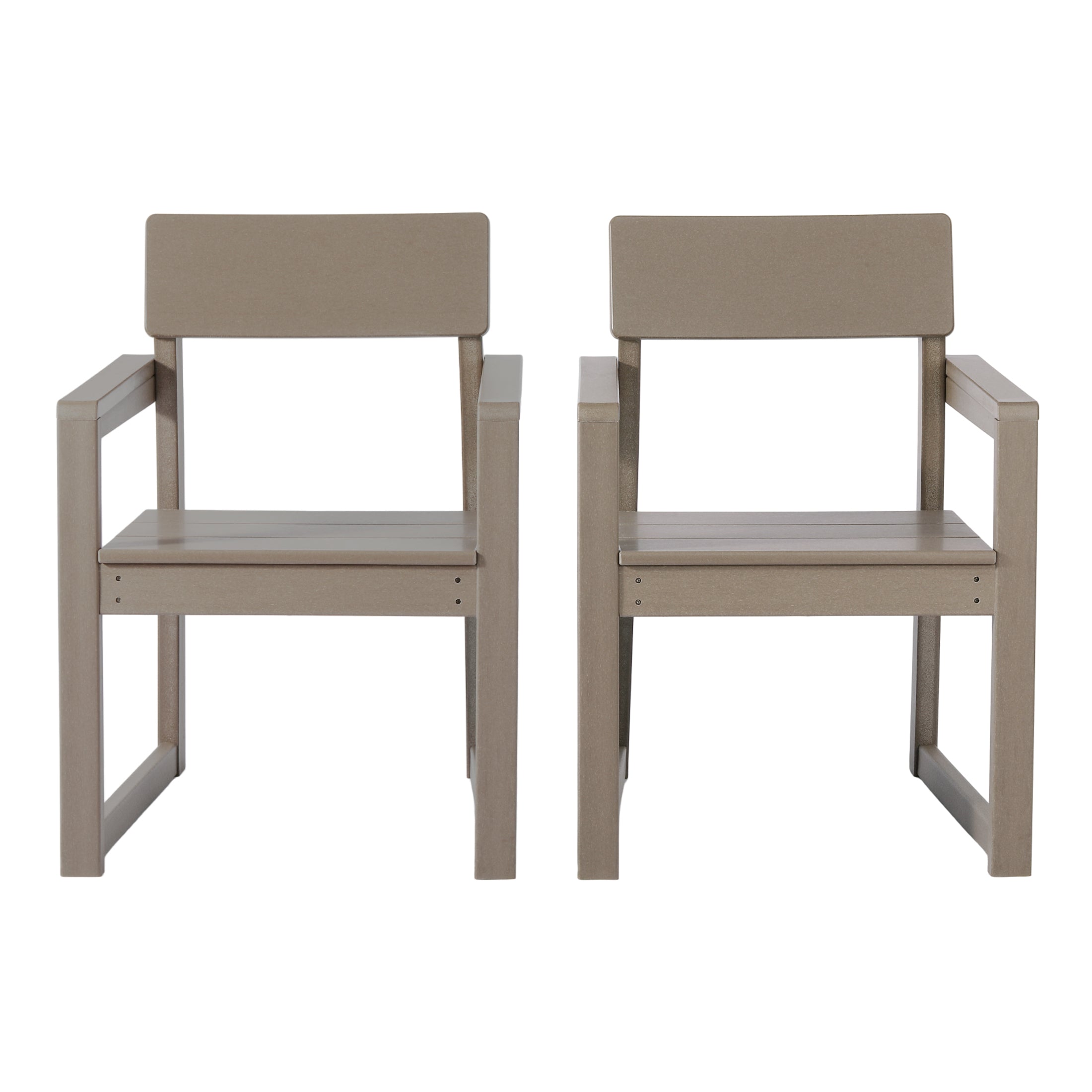 Cambria Modern HDPE Outdoor Patio Dining Arm Chairs (Set of 2)