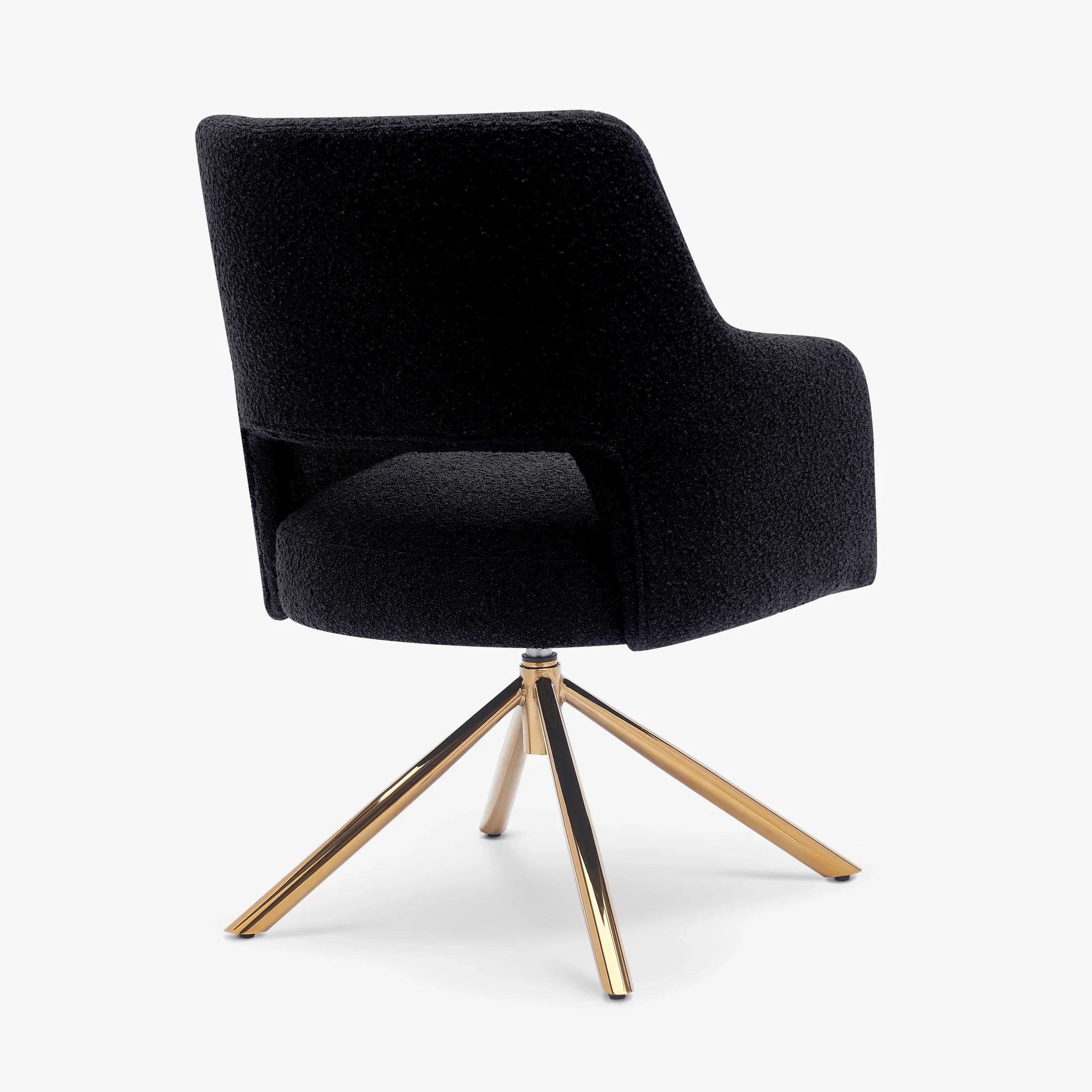 Amélie Mid-Century Modern Wide Boucle Swivel Vanity Chair