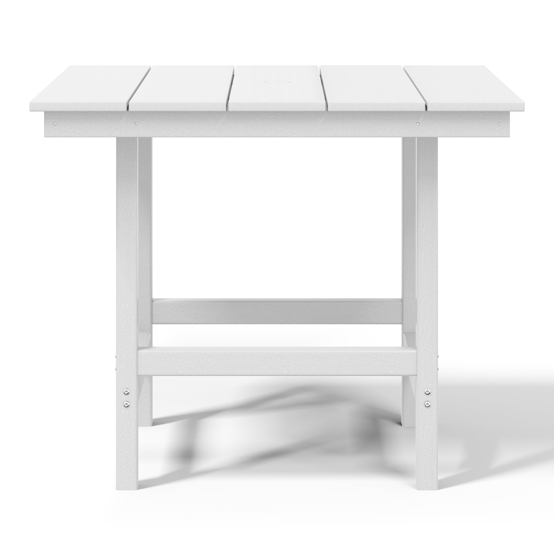 Palms Outdoor HDPE 36" Square Patio Dining Table with Umbrella Hole