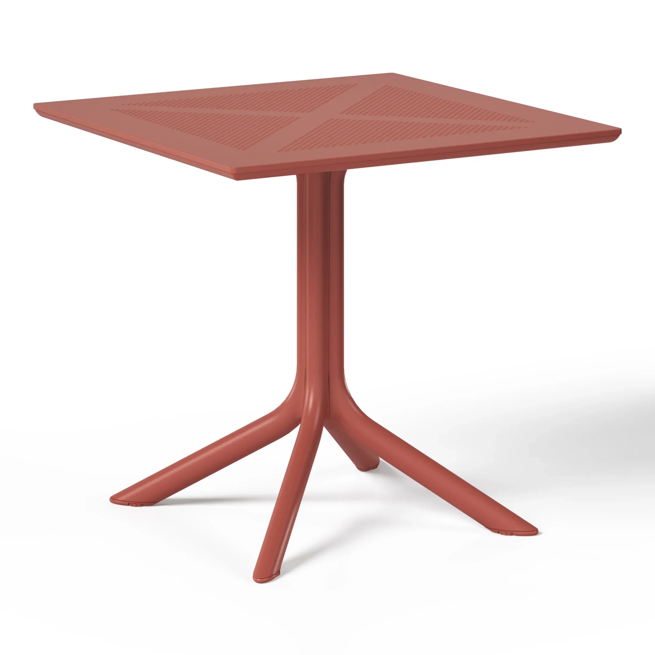 Sunshine 31.5" Square Plastic Outdoor Patio Dining Table for 4
