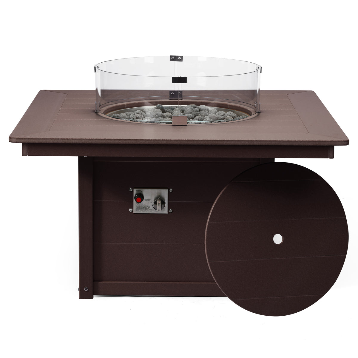 Sol 42" Modern Outdoor Patio Propane Square Fire Pit Table