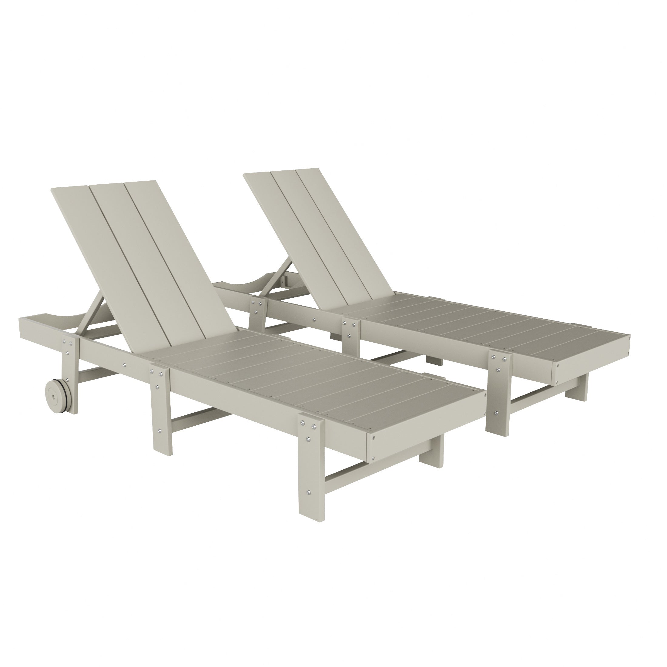 Palms Modern Poly Reclining Chaise Lounge With Wheels