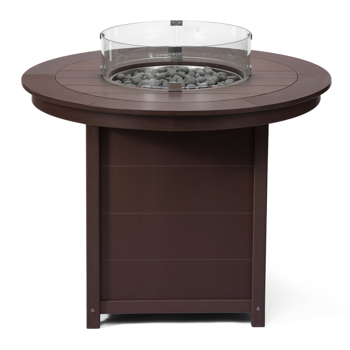 Sol 47" Modern Outdoor Patio Propane Round Counter Height Fire Pit Table