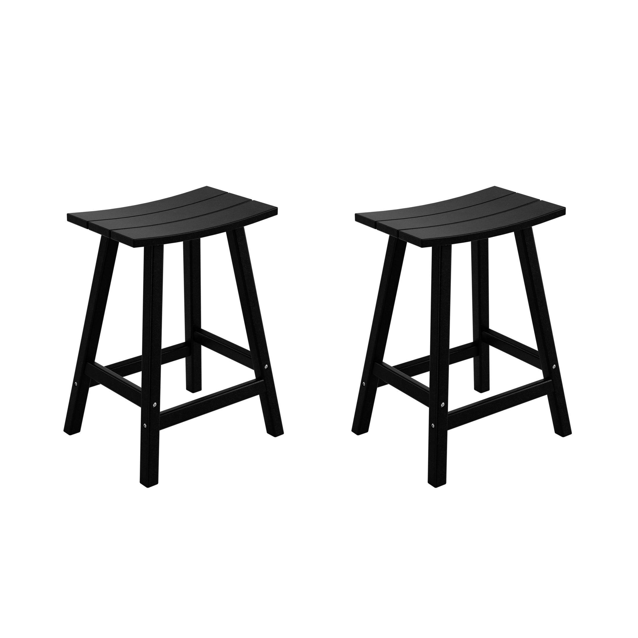 Paradise 24" HDPE Outdoor Patio Counter Height Bar Stools (Set of 2)