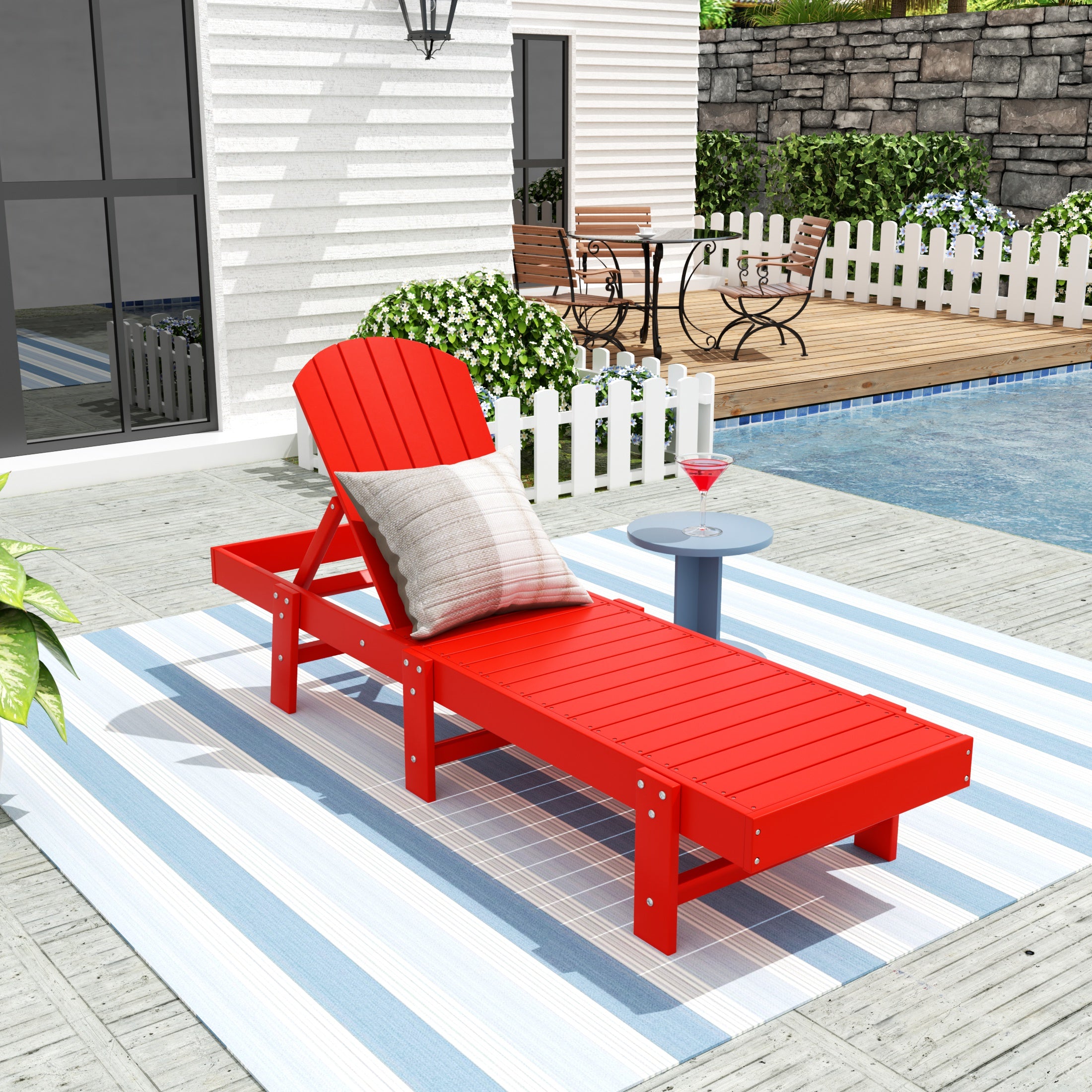 Portside Adirondack Poly Reclining Chaise Lounge